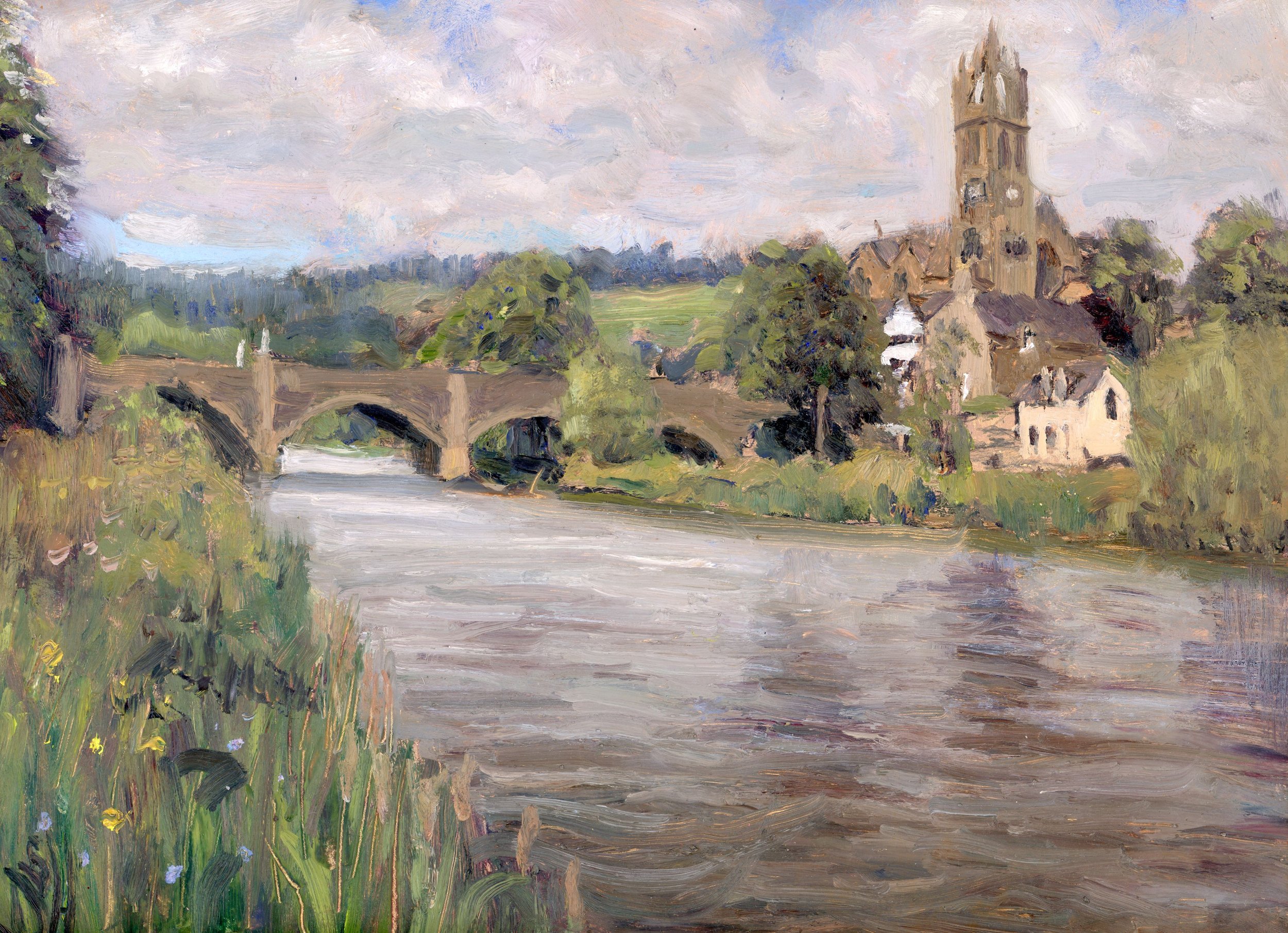 Peebles, oil on board, 38 x 30.5 cm, Moy MacKay Gallery
