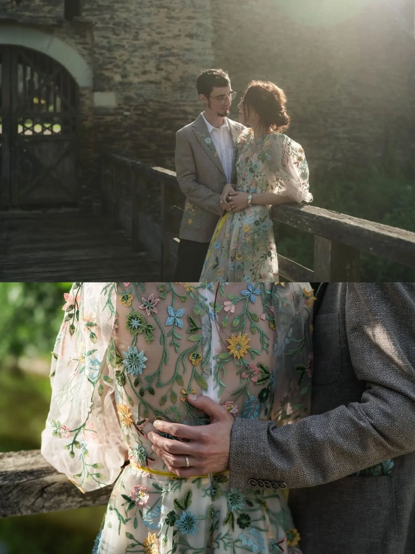 La majest&eacute; des vieilles pierres du ch&acirc;teau du Plessis Mac&eacute;, la lumi&egrave;re douce d'une fin de journ&eacute;e ✨ C'est dans ce d&eacute;cor que j' ai eu le privil&egrave;ge d'immortaliser l'union de Yasmine et Benjamin. 

Mix num