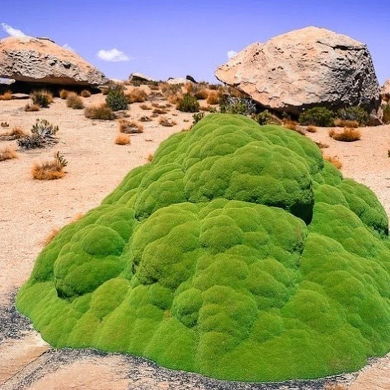 La Llarretta &ldquo;The Oldest Living Thing in the World&rdquo; 

&ldquo;What looks like moss covering rocks is actually a shrub made up of thousands of branches with clusters of tiny leaves at the end. They are so densely packed that you could actua