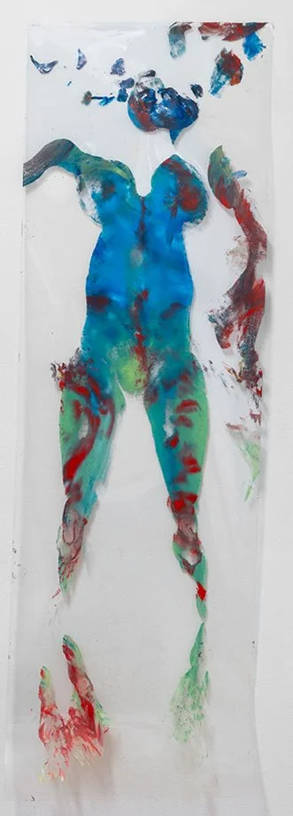 Amphibious Self. 28 x 81 inches. Acrylic on vinyl. 1978.