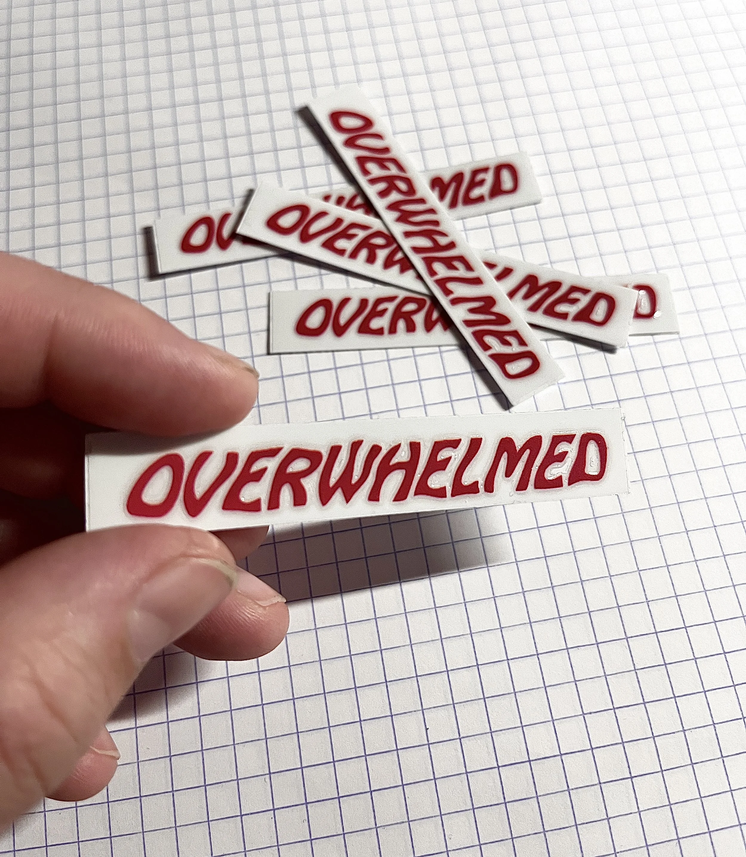 'Overwhelmed' Heavy Duty Sticker