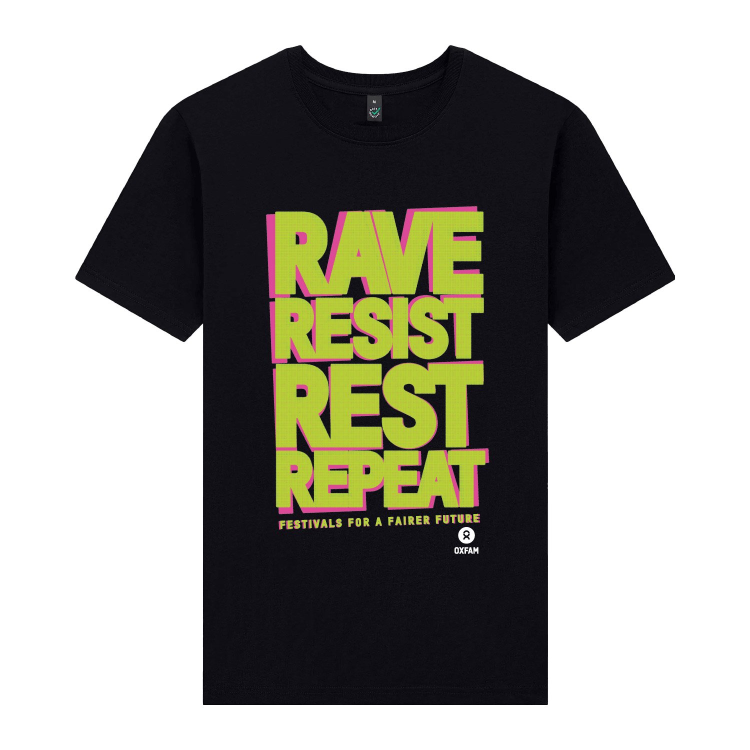 Oxfam 'Rave resist rest repeat' T-shirt