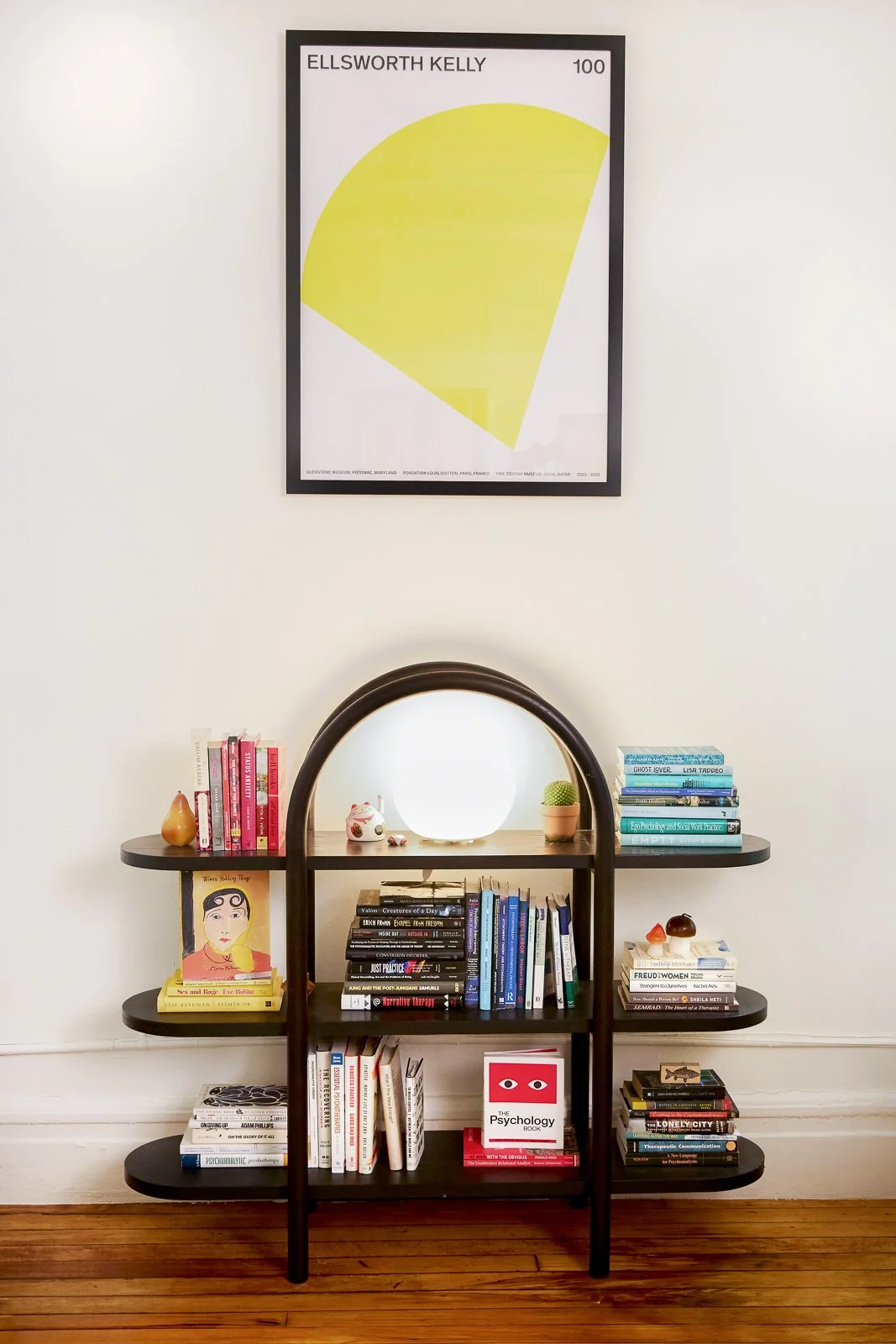 Therapy office bookshelf at 18 East 16th Street Union Square Manhattan