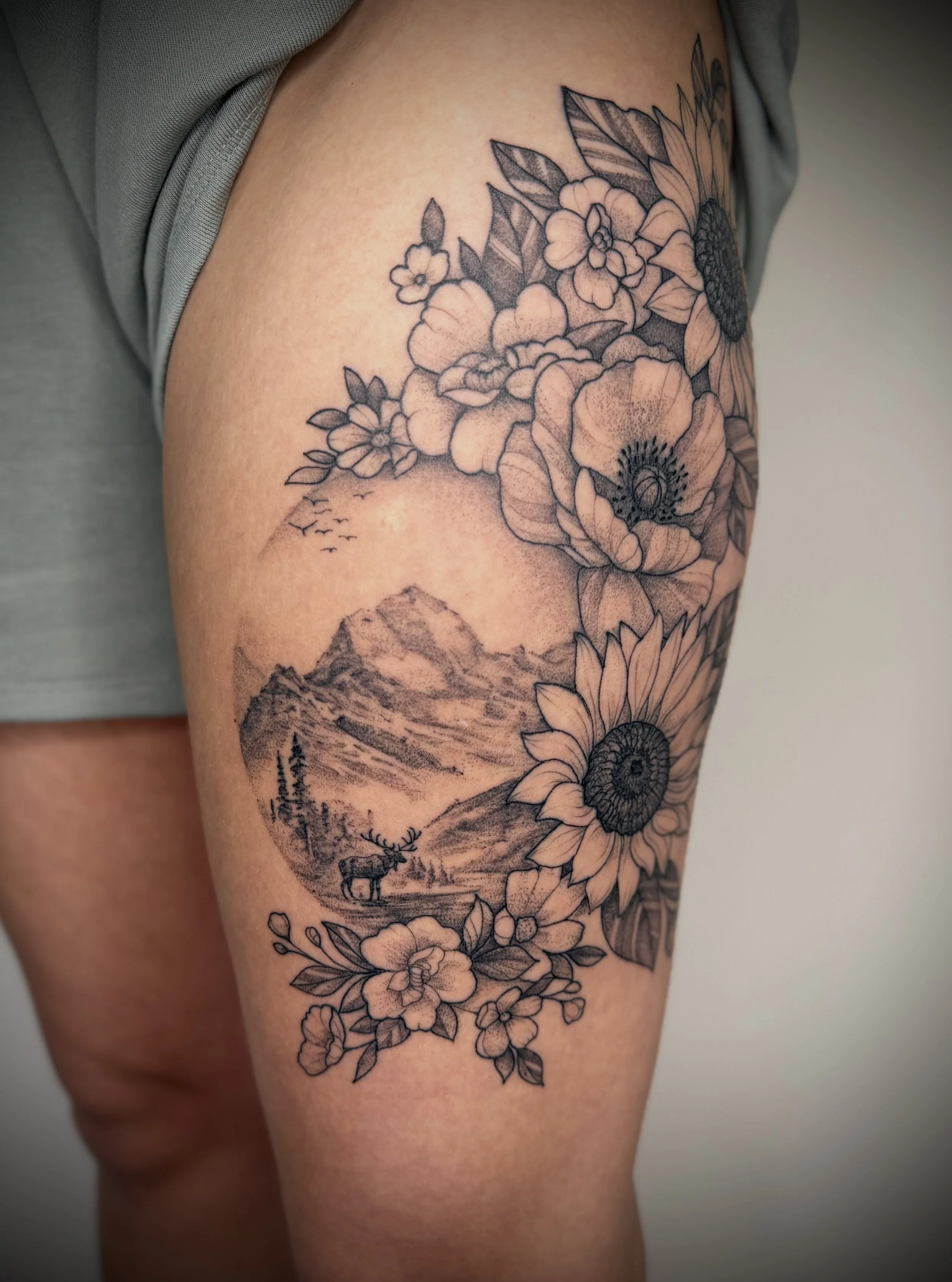 Illustrative Floral Tattooing Northern Virginia Jordan Joyes 
