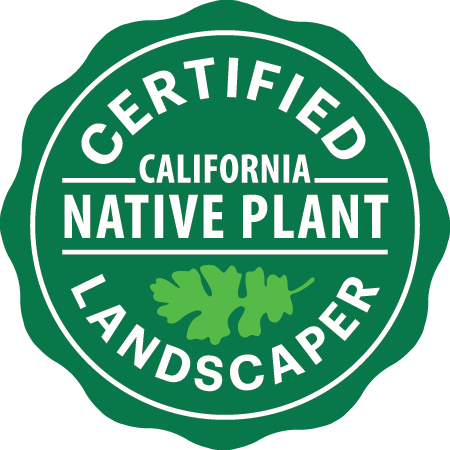 Certified California Native Plant Landscaper Badge, it is linked to Sage Coast's profile on Calscape