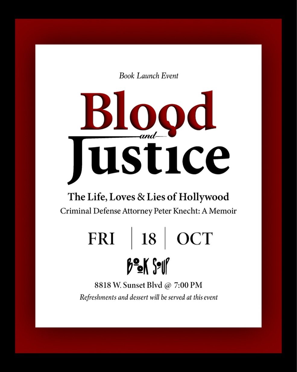 Today&rsquo;s the day!! Join us for a fun-filled evening at iconic @booksoup as we officially launch &ldquo;Blood &amp; Justice on the Sunset Strip.&rdquo;

@dravacadell will be sharing a reading of her latest husband&rsquo;s memoir, in addition to c