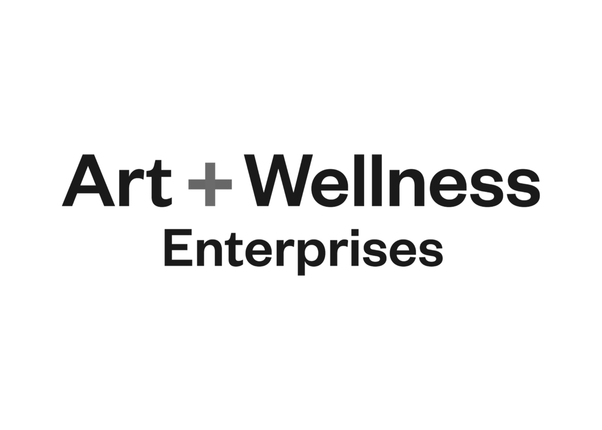 Logo with a stylized tree and the text 'Art + Wellness Enterprises' in black.