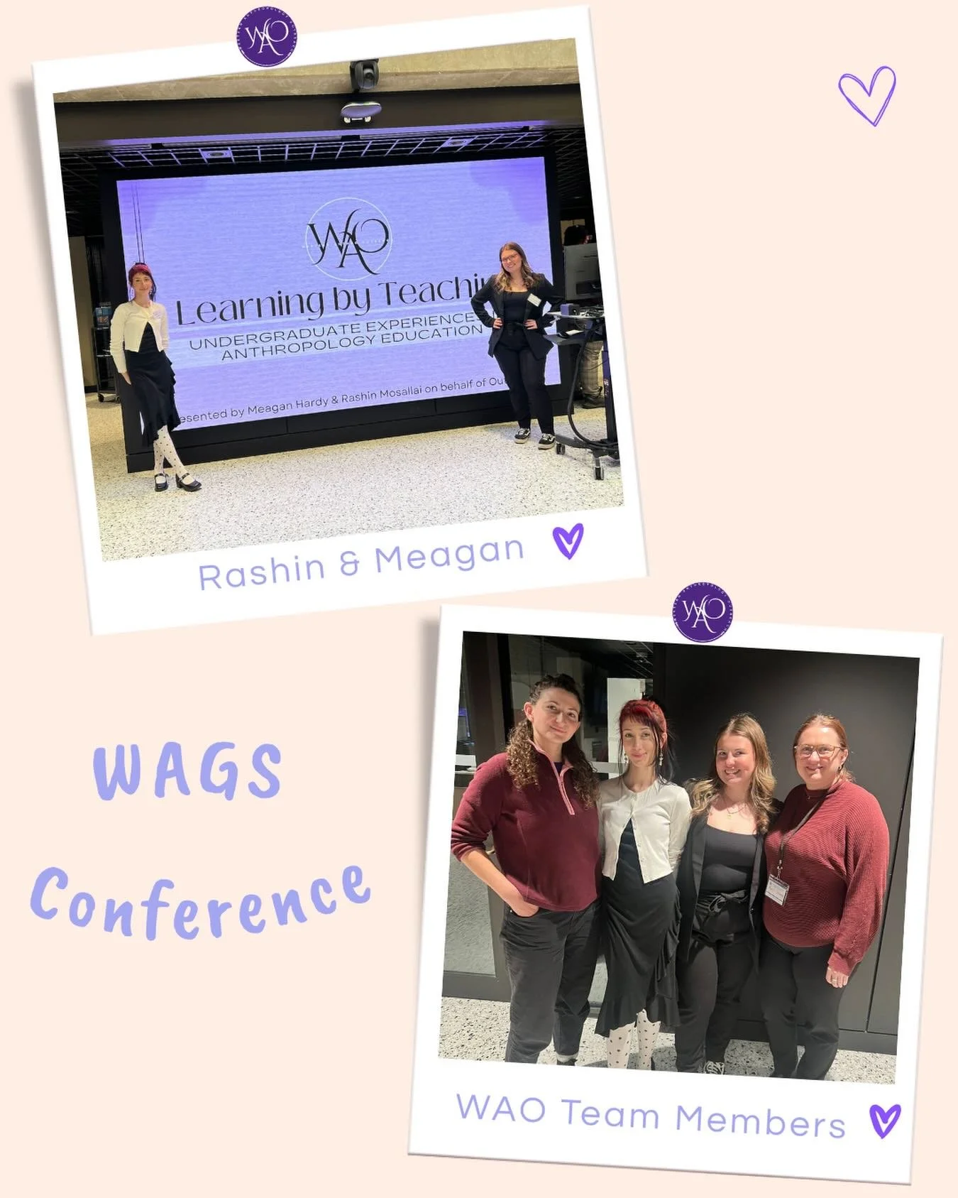 Yesterday, Rashin Mosallai and Meagan Hardy represented Western Anthropology Outreach at the 13th Annual WAGS Conference, presenting &ldquo;Learning by Teaching: Undergraduate Experiences in Anthropology Education&ldquo;.

We are so proud of Rashin a