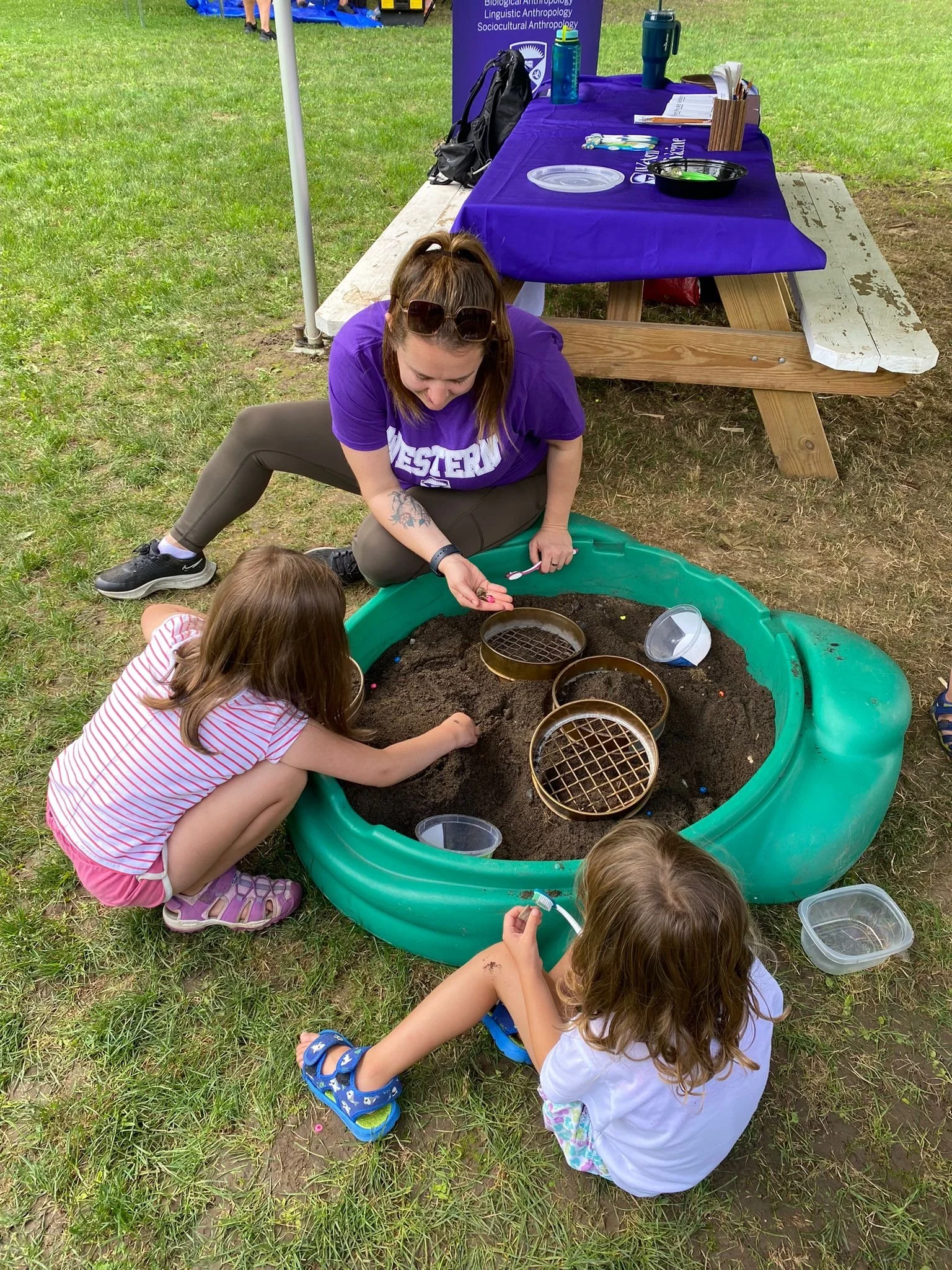 Learning how to sift for artifacts at Hands on Heritage Day hosted by the Museum of Ontario Archaeology 2023