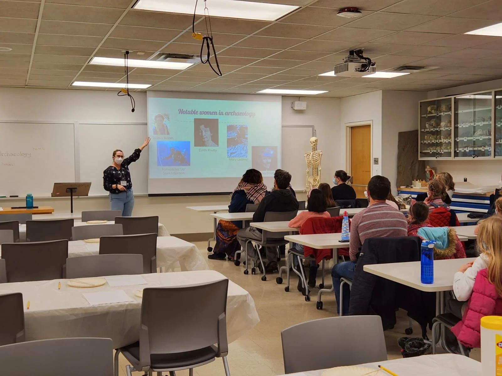 Women in archaeology event for the Canadian Association of Girls in Science where young girls learn how to map archaeological sits with cookie excavations 2022