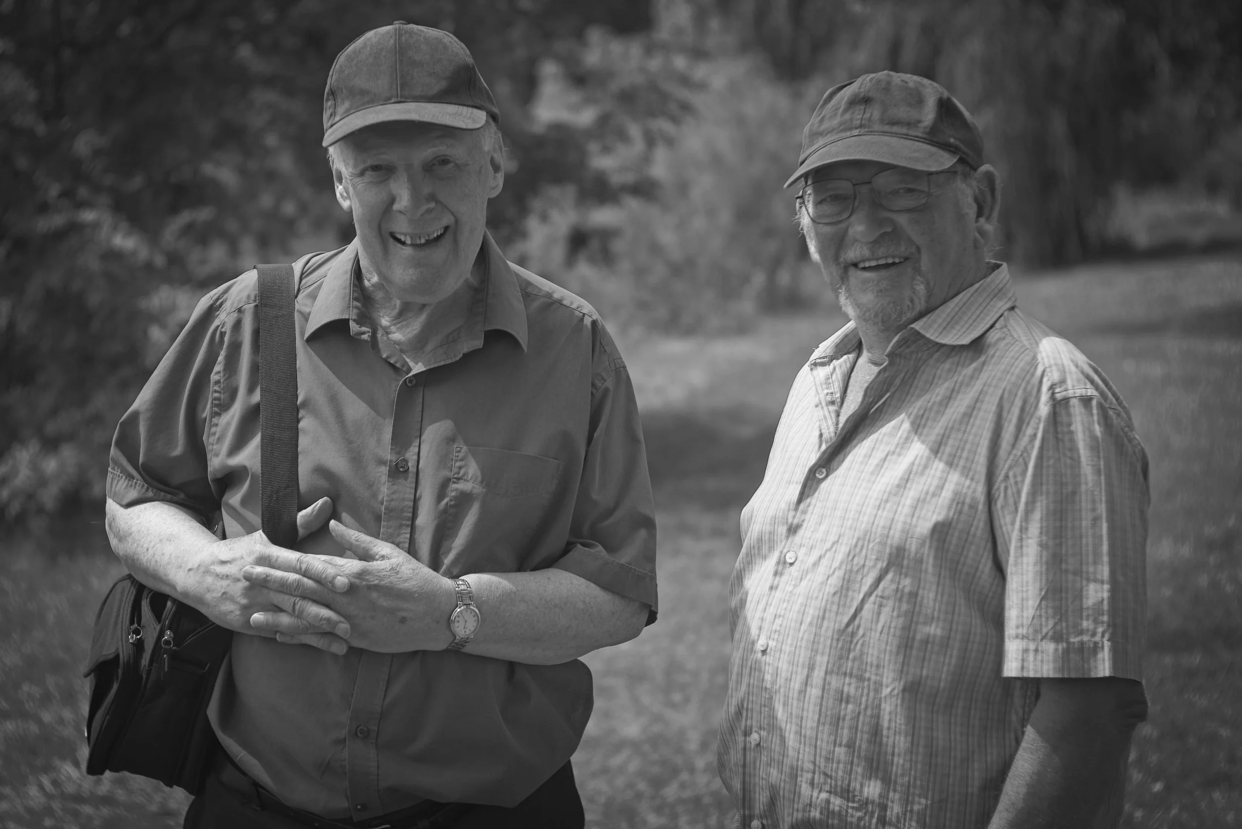 Ray and Nigel. Long-term friends enjoying the the river walk