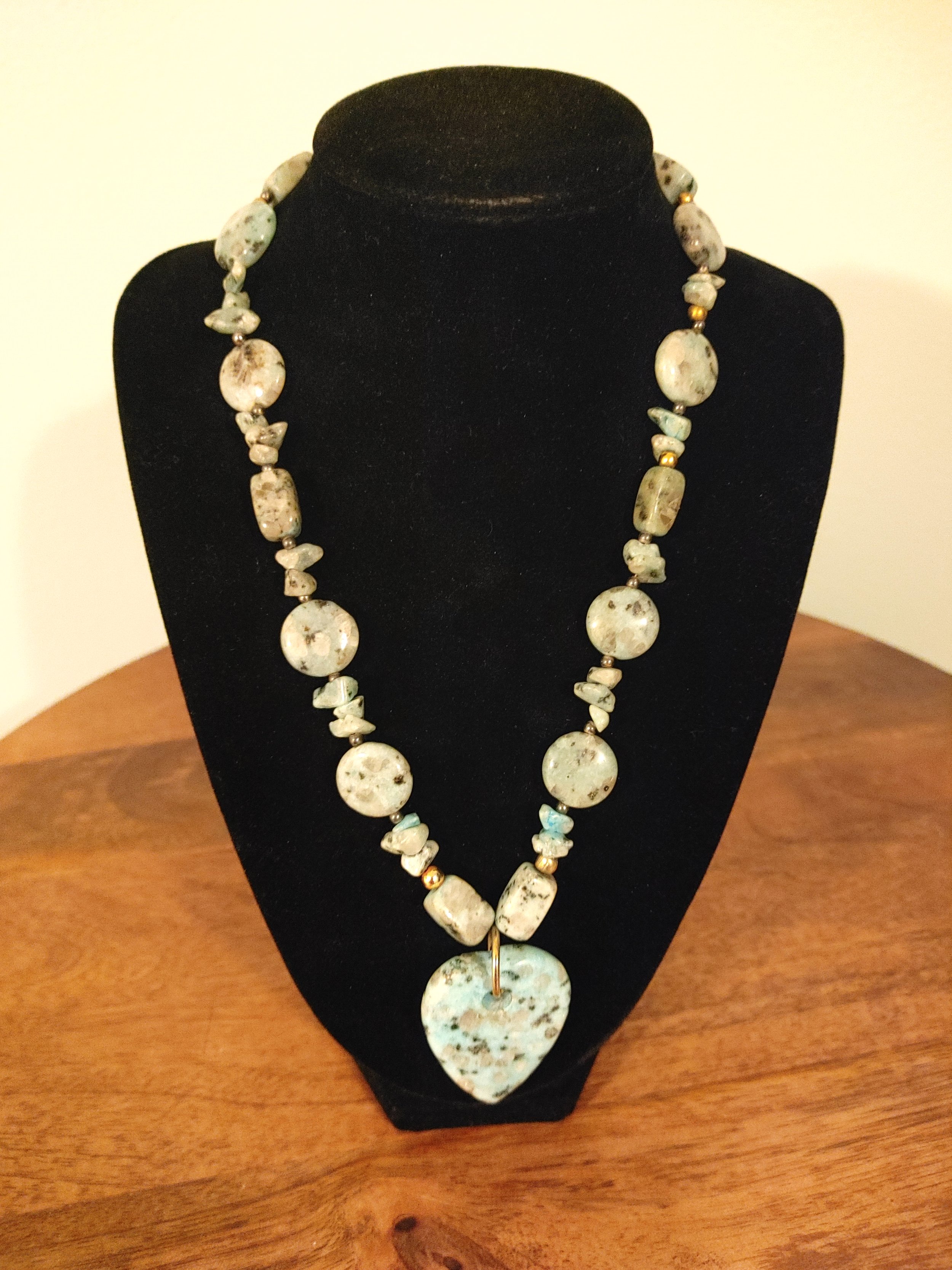 Jasper Heart Beaded Necklace