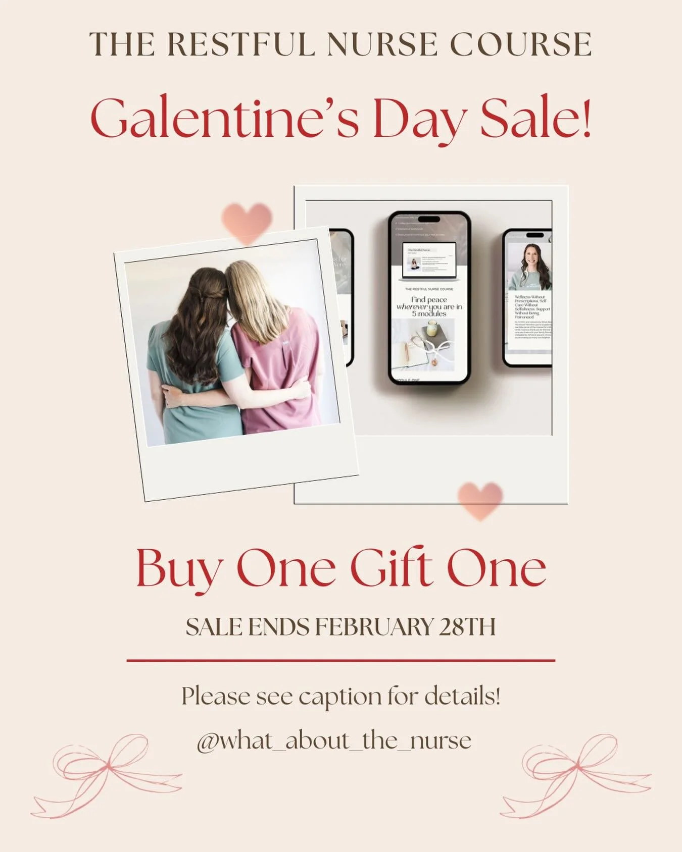 💖 Galentine&rsquo;s Day just got twice as sweet!!! 🥰

💝 For a limited time, when you purchase The Restful Nurse Course, you can gift a course to a nurse you love! Your work bestie, your soul sister, or someone who could really use a little more re