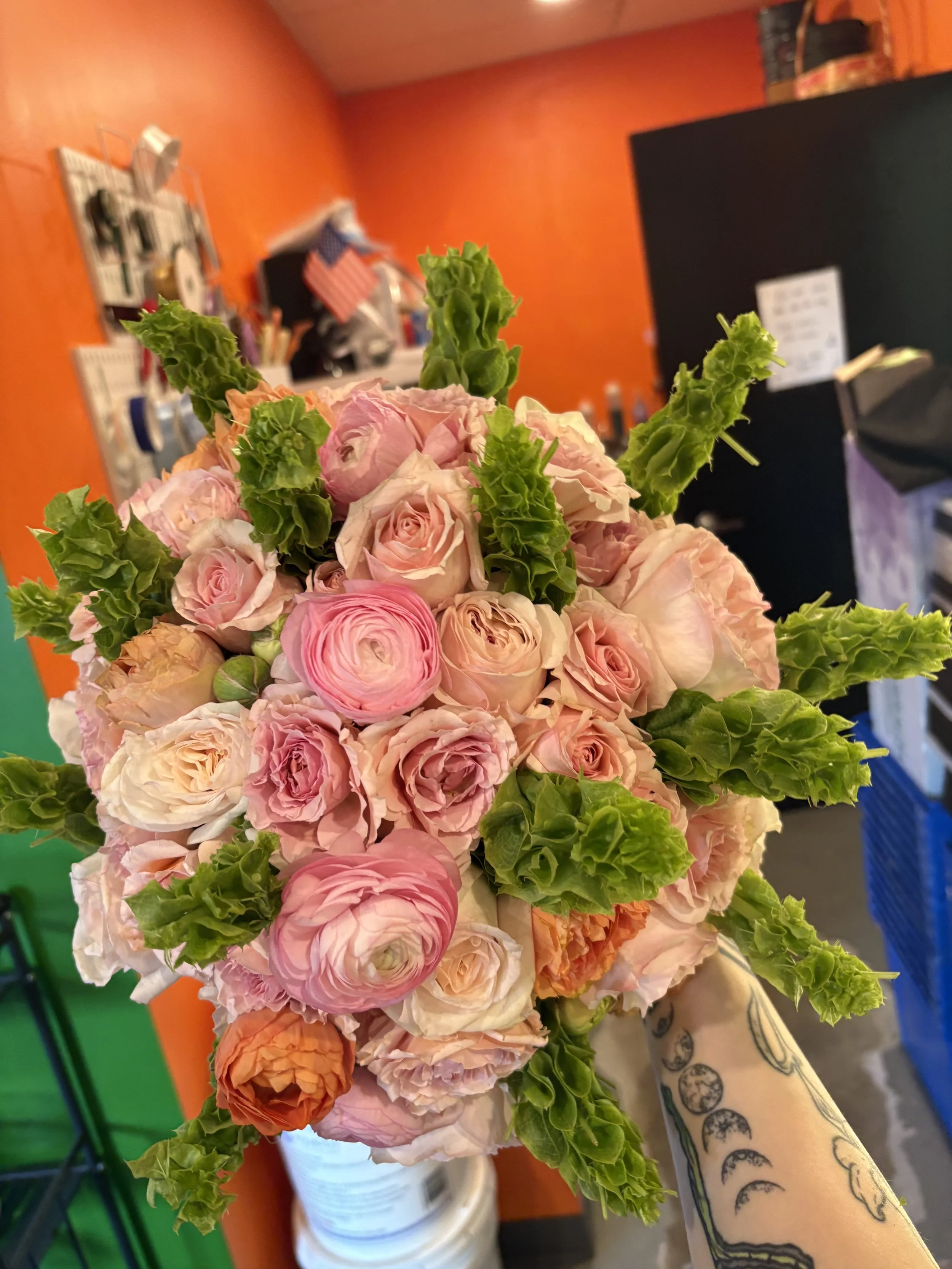 Pink and Peach Wedding Bouquet