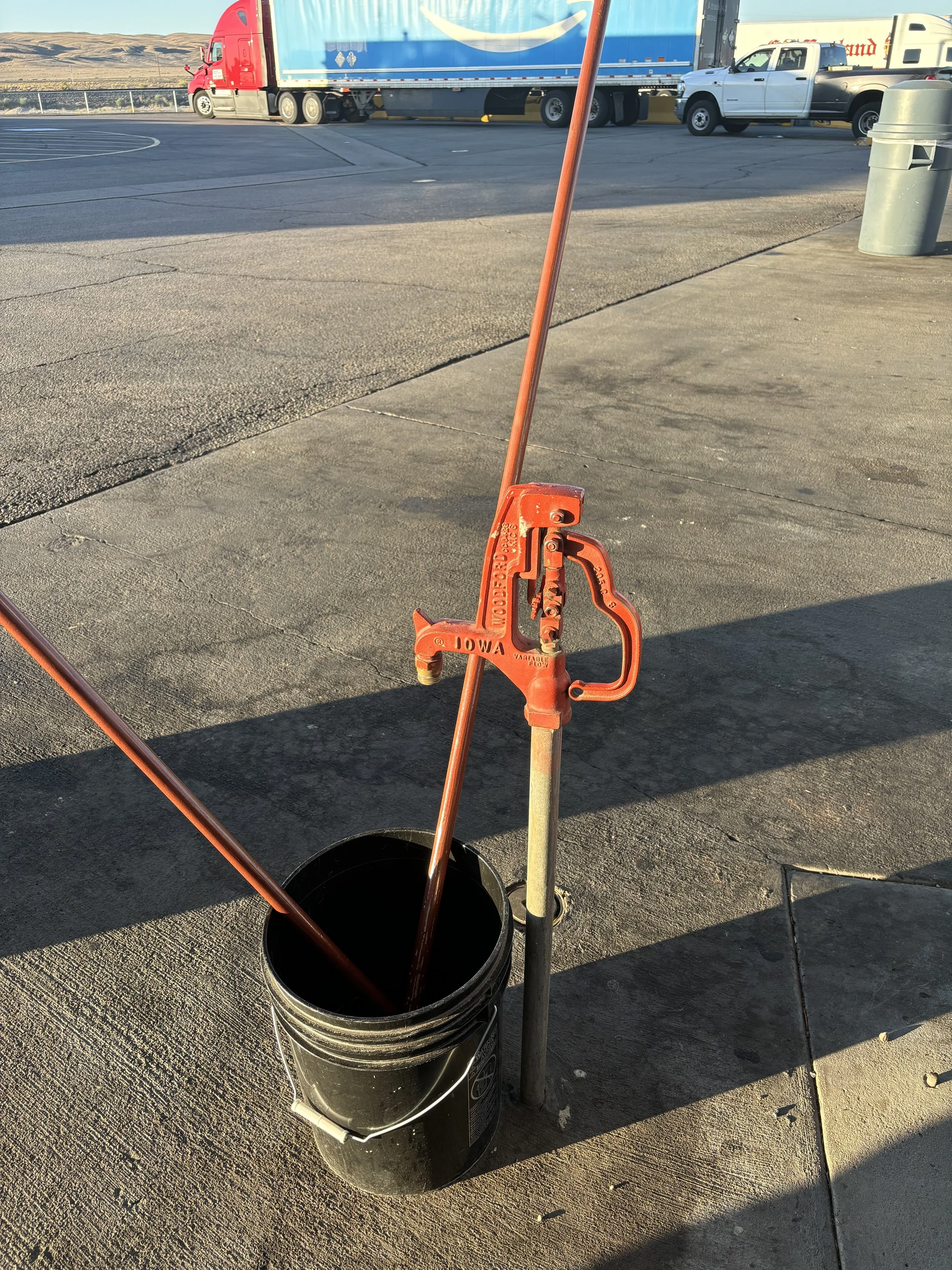 You have to pump your own water for the windshield