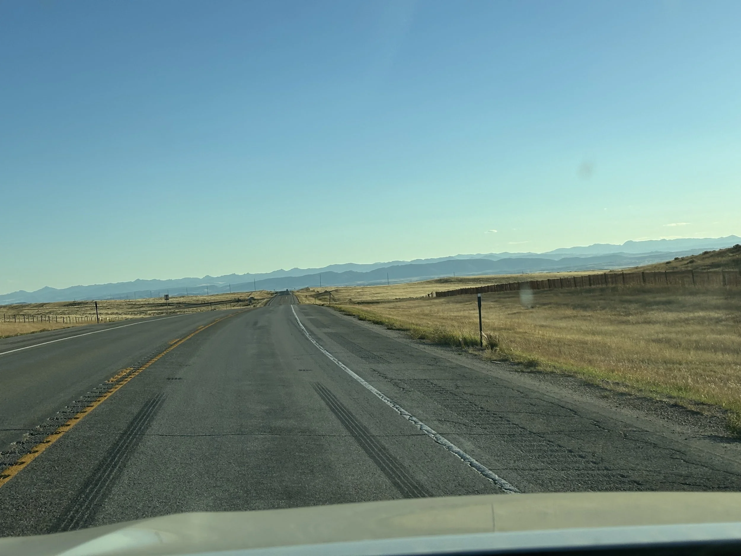 The Rockies just started to pop up in my view just before I stopped for the night in Douglas, WY.