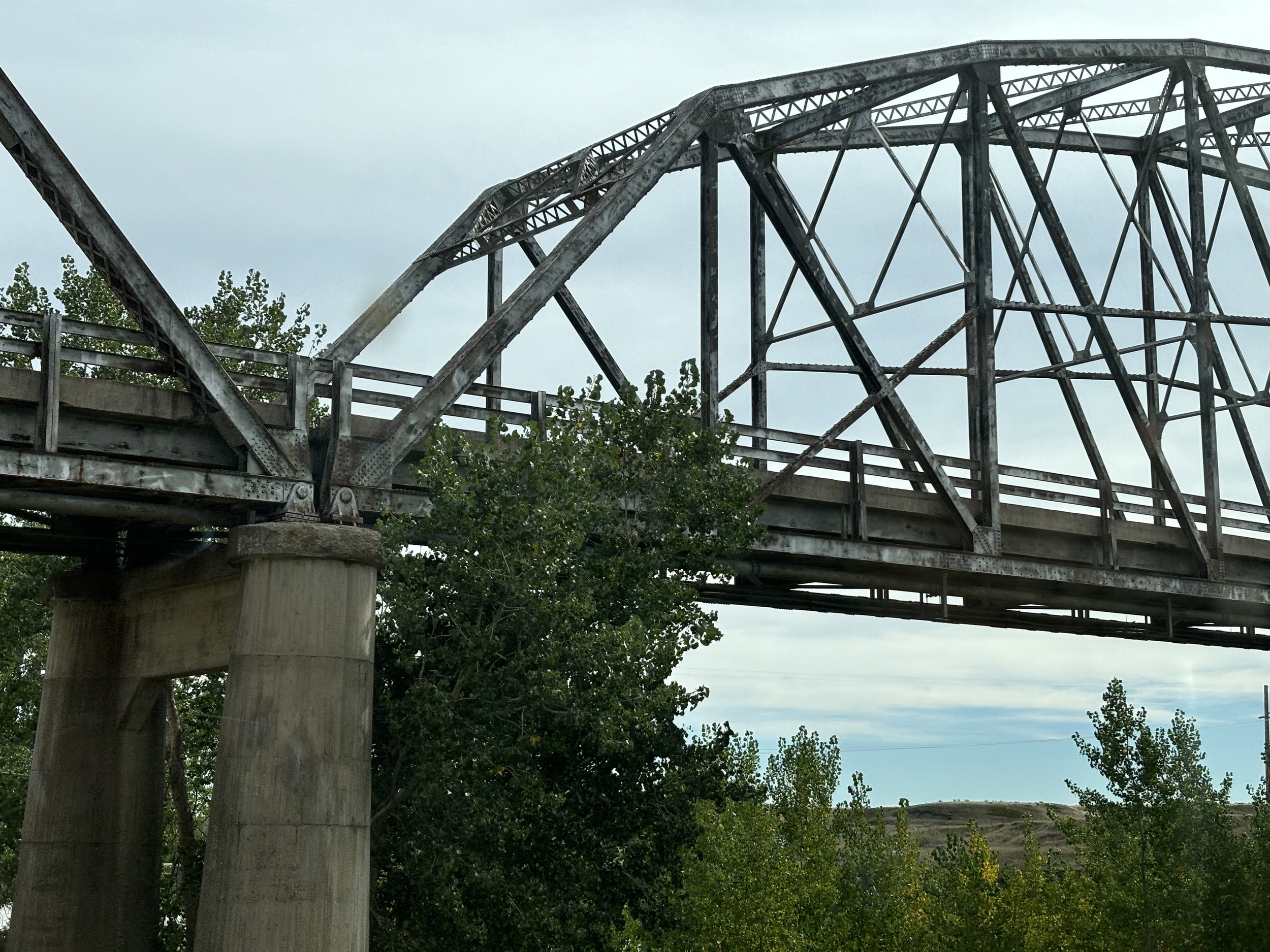 An out of commission bridge by Wolf Point, MT.