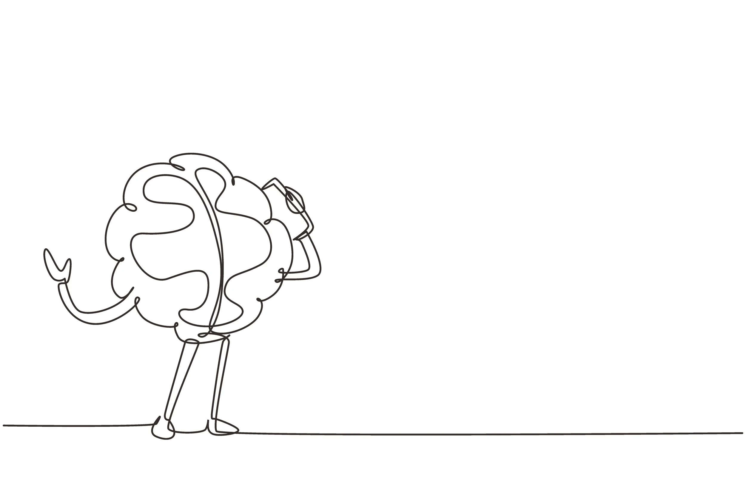 Your Brain Would LIke A Moment of Your Time, brain cartoon talking on the phone