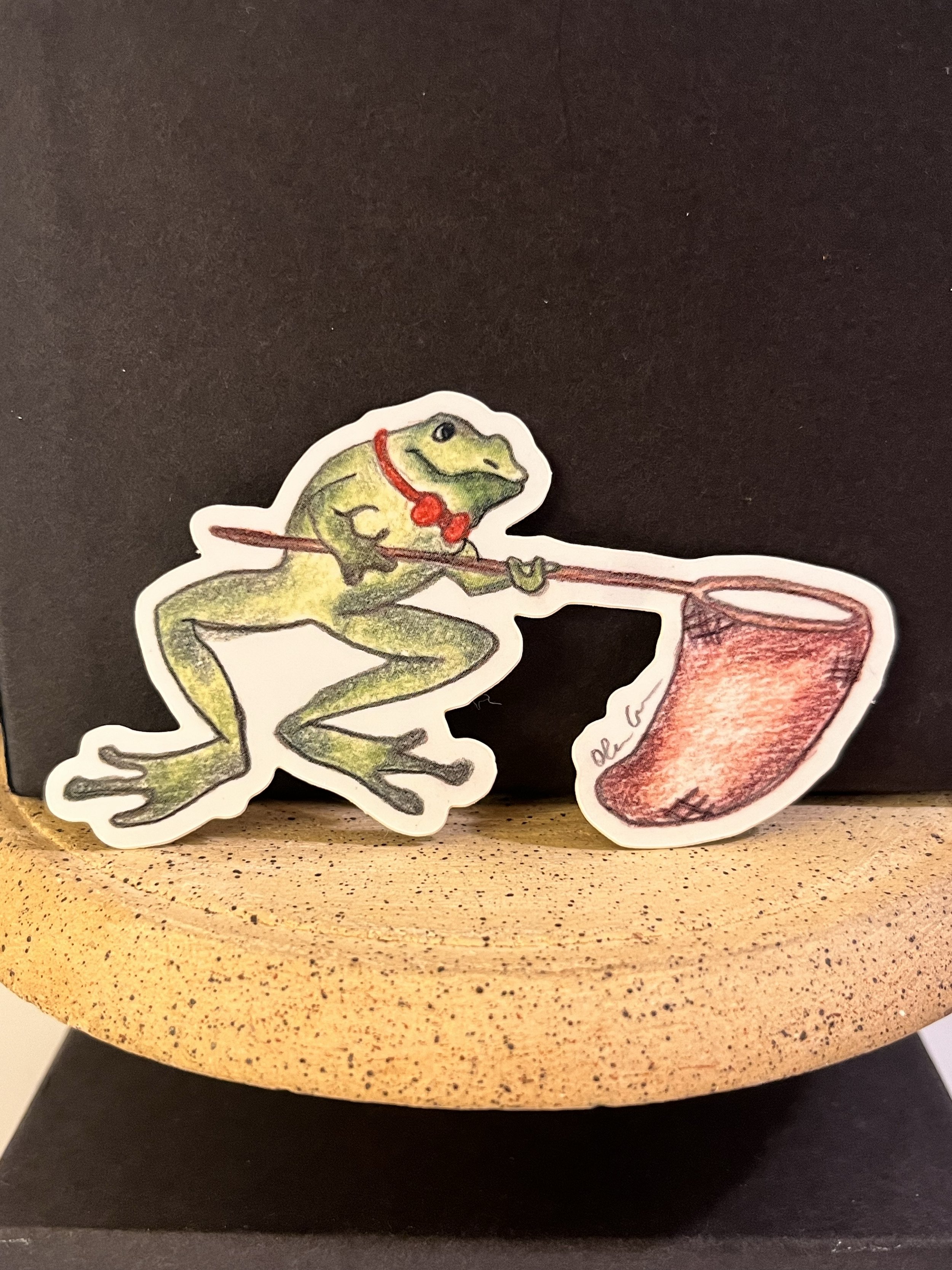 Frog with a Net Sticker