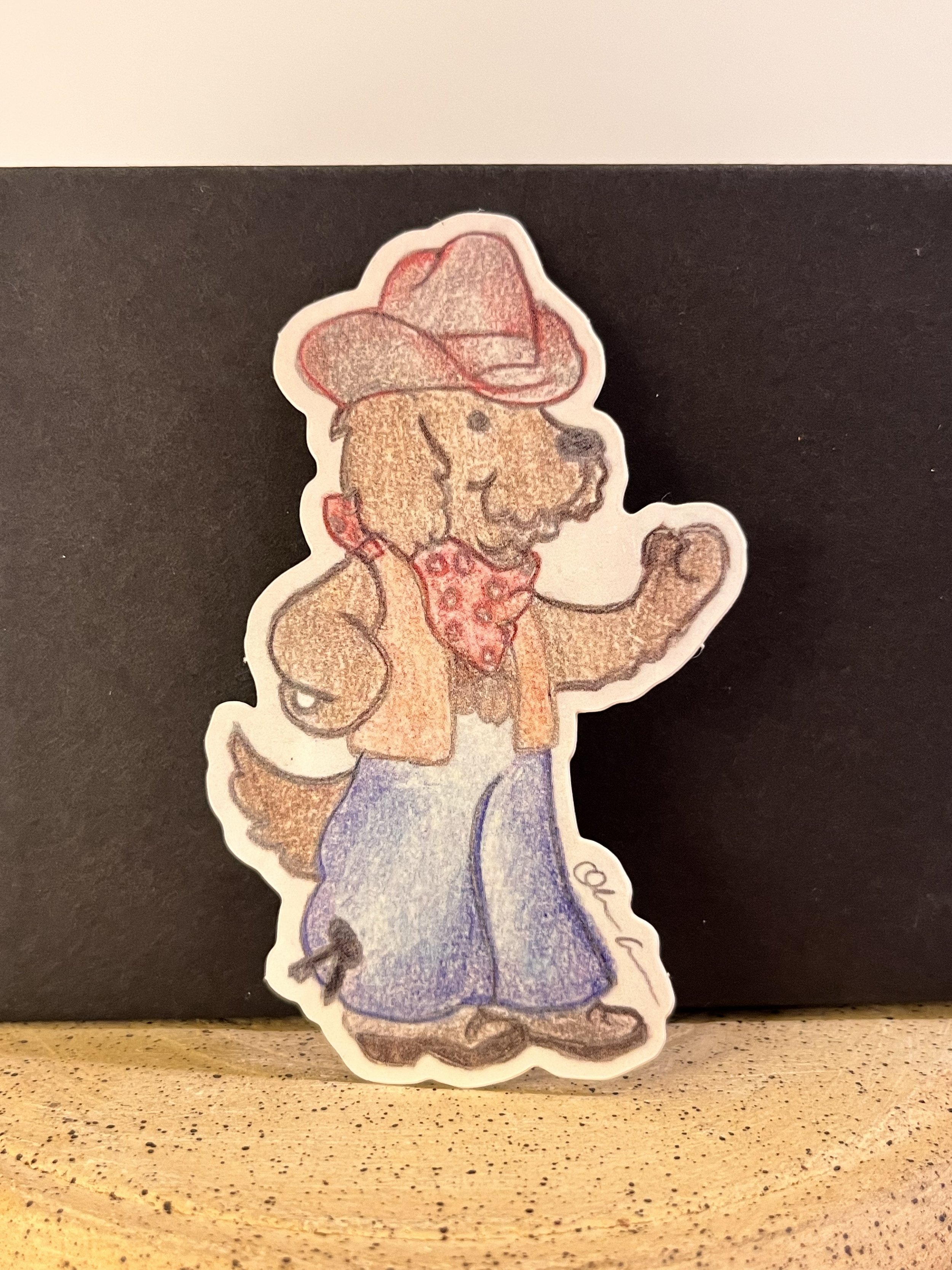 Cowboy Dog Sticker