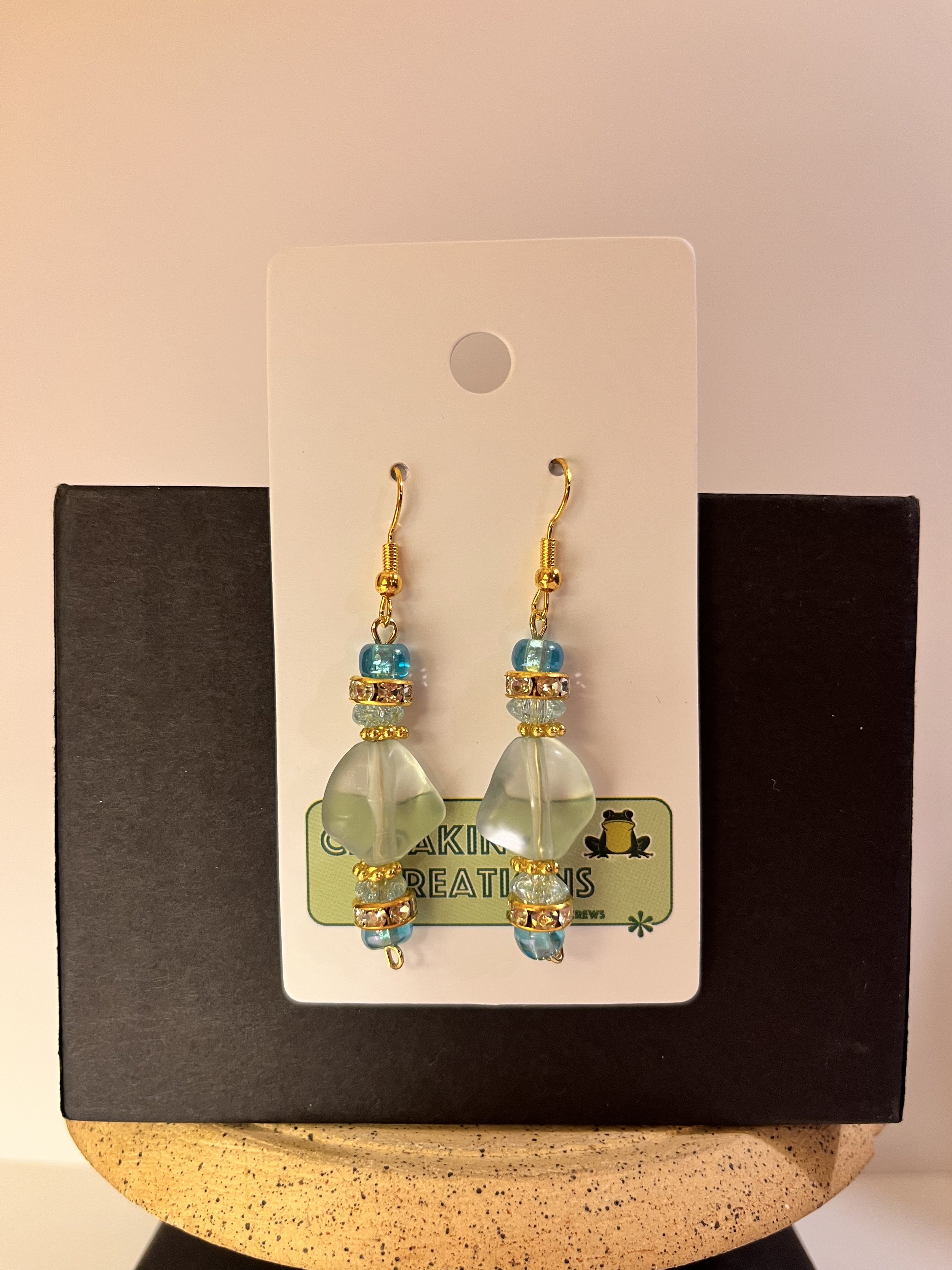 Green Sea Glass Earrings