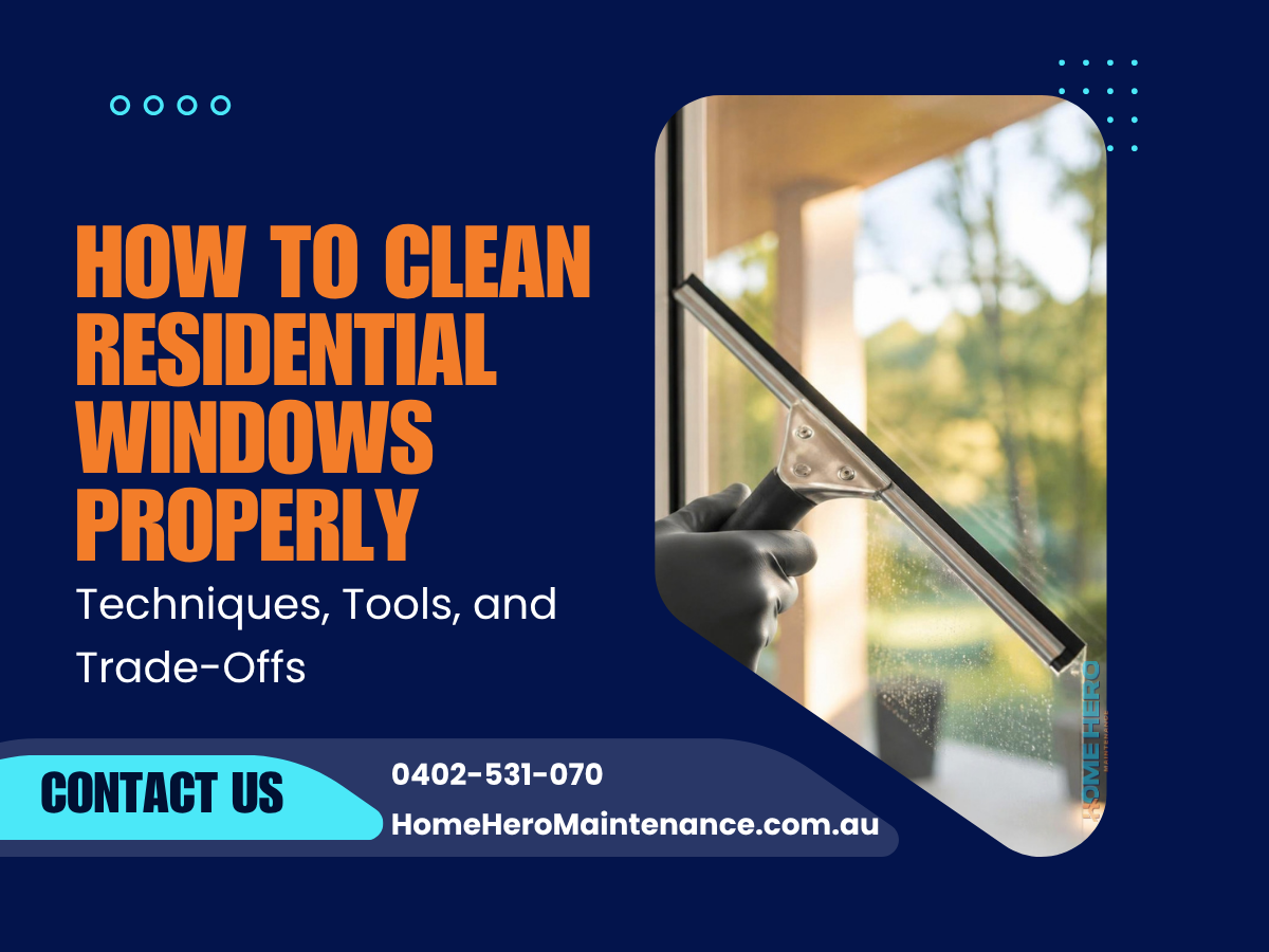 How to Clean Residential Windows Properly: Techniques, Tools, and Trade-Offs