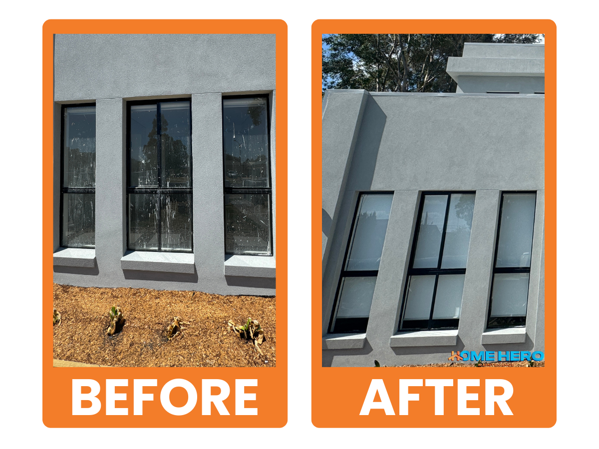 before and after window cleaning service sydney