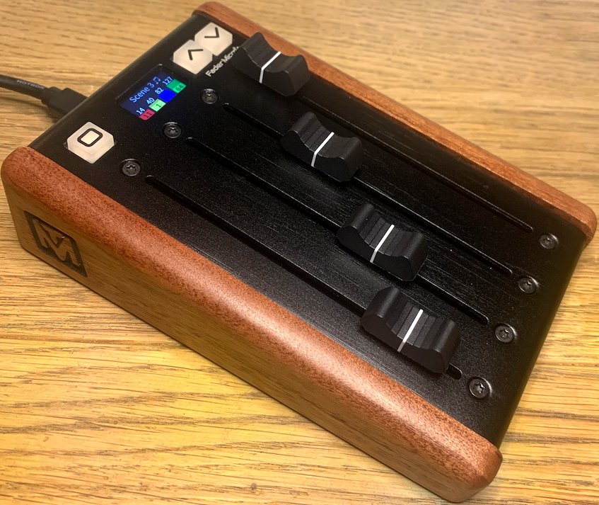 A view of a tiny 100mm programmable MIDI fader