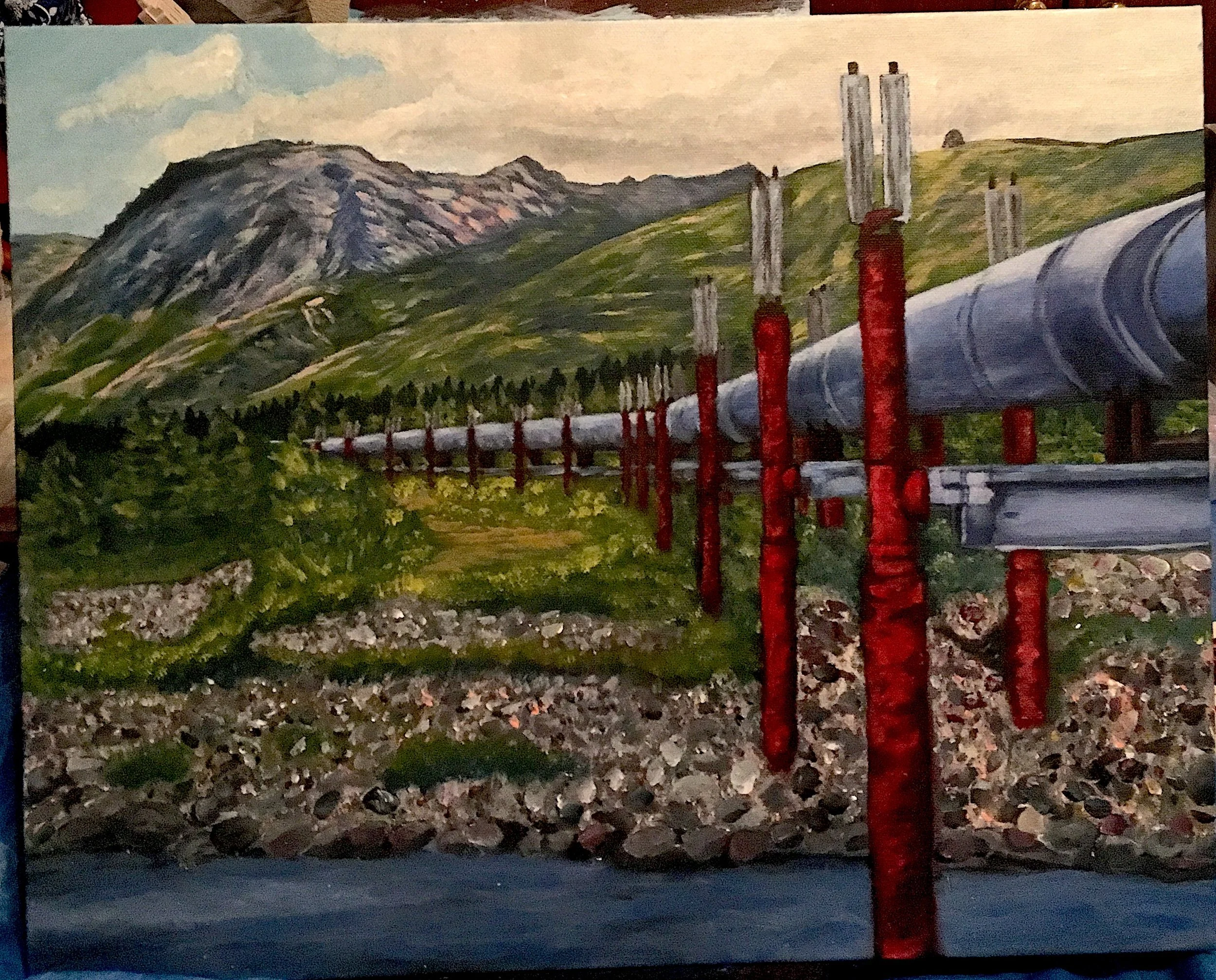 "Pipeline", Acrylics, 2018