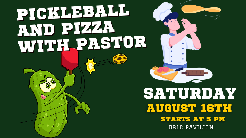 Graphic of a pickle playing ball and a pizza
