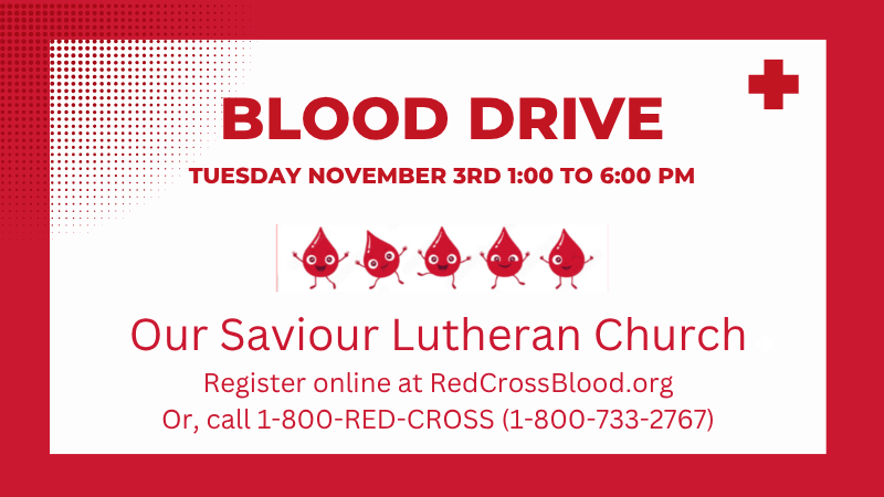 graphic announcing a blood drive at OSLC