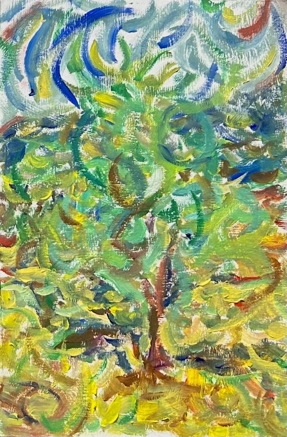 "Tree Study," Oil on Reinforced Cardboard, cm, 2024