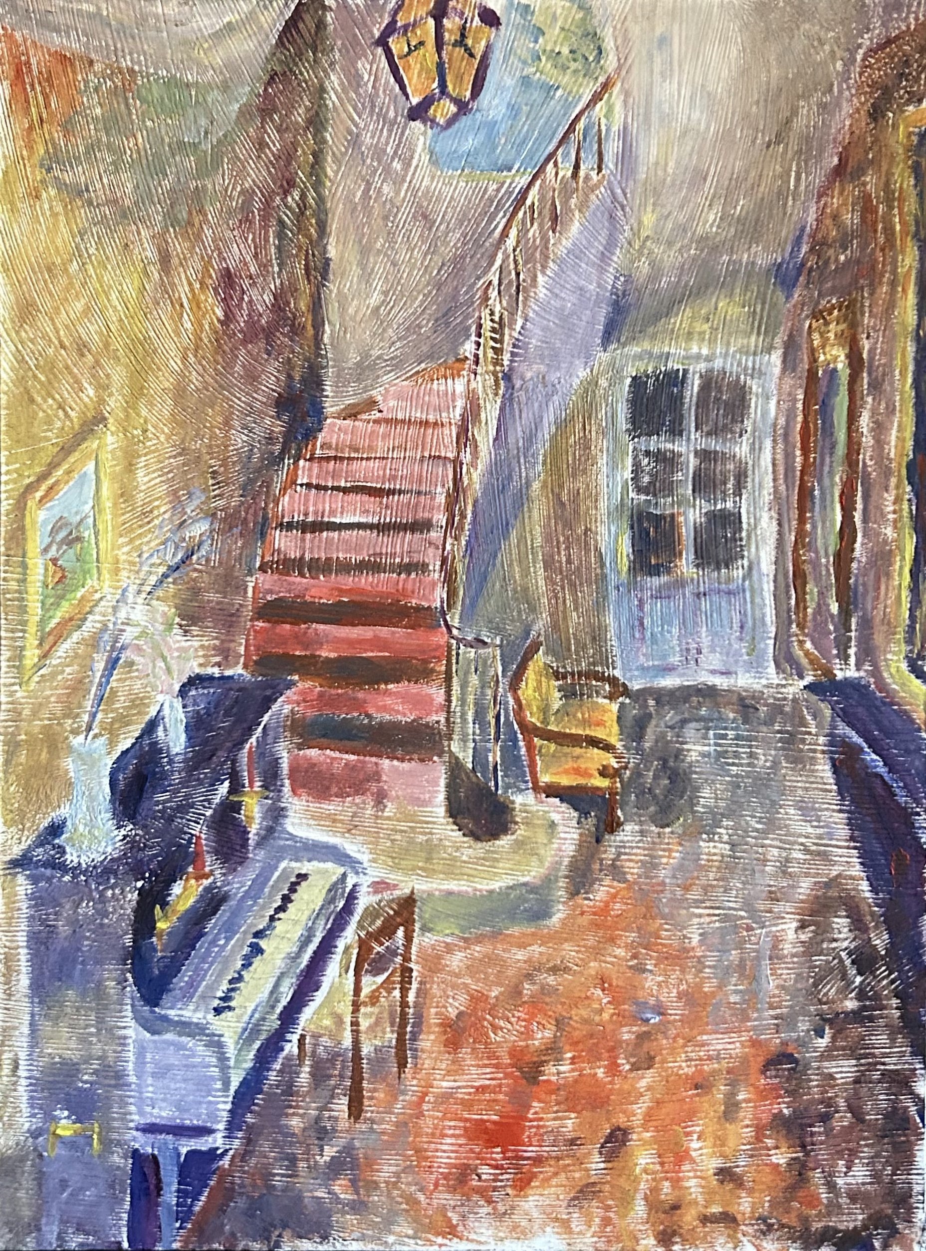 "The Farmhouse Entryway," Oil on Reinforced Cardboard, cm, 2024