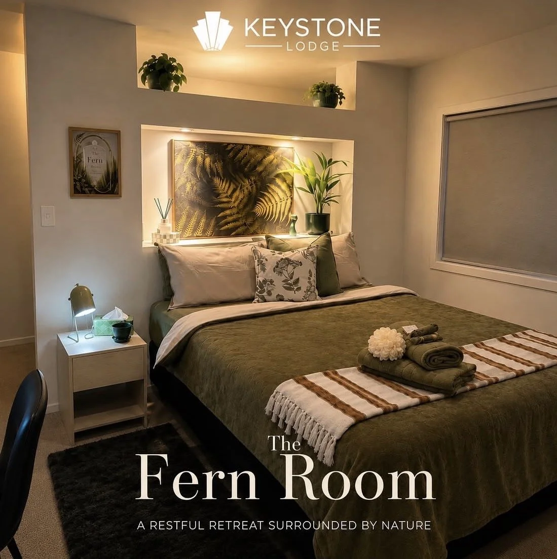 Fern room where healing is done quietly and restoratively in peace and nature at keystone lodge