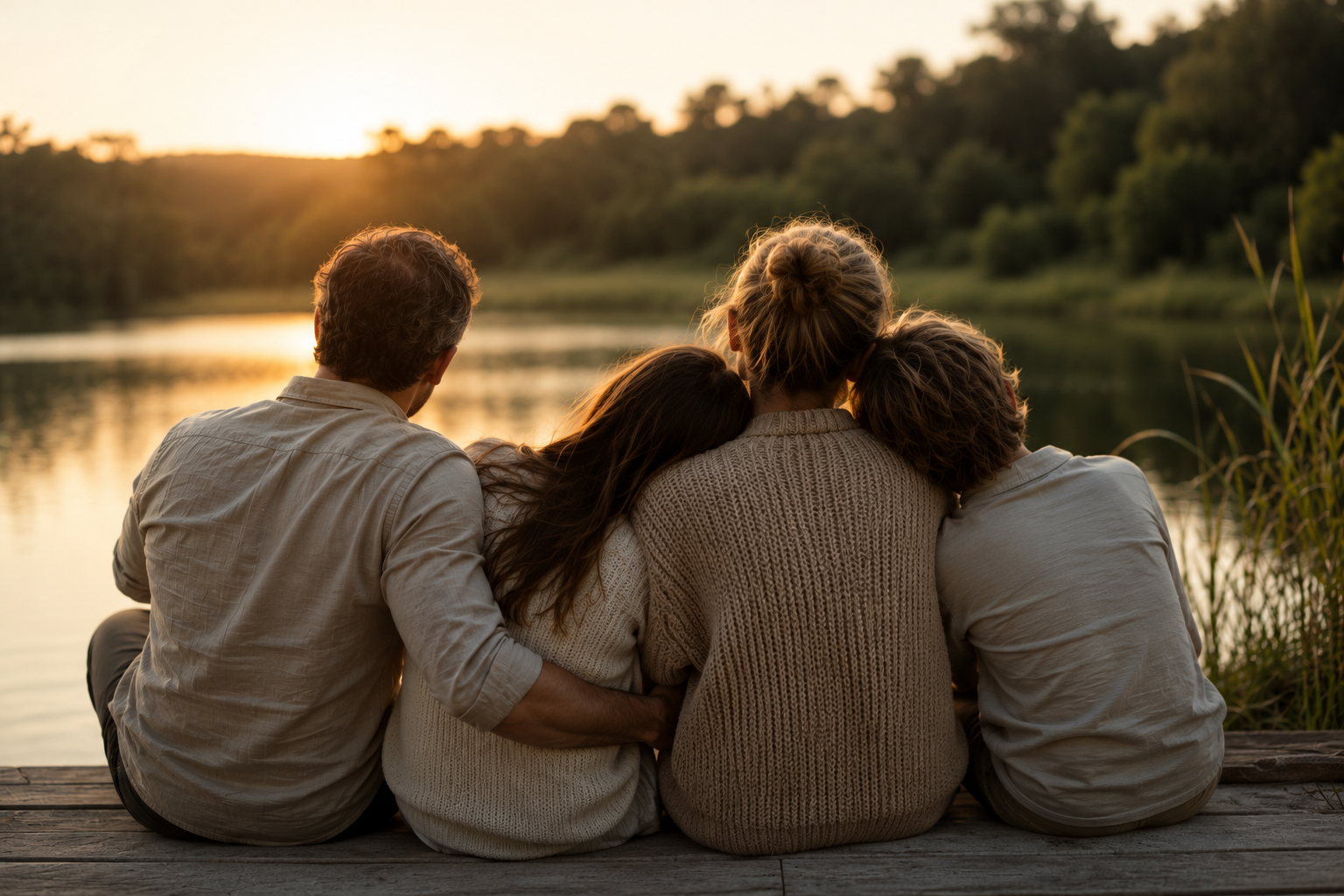 Family sitting down showing that family support and re strengthening relationships