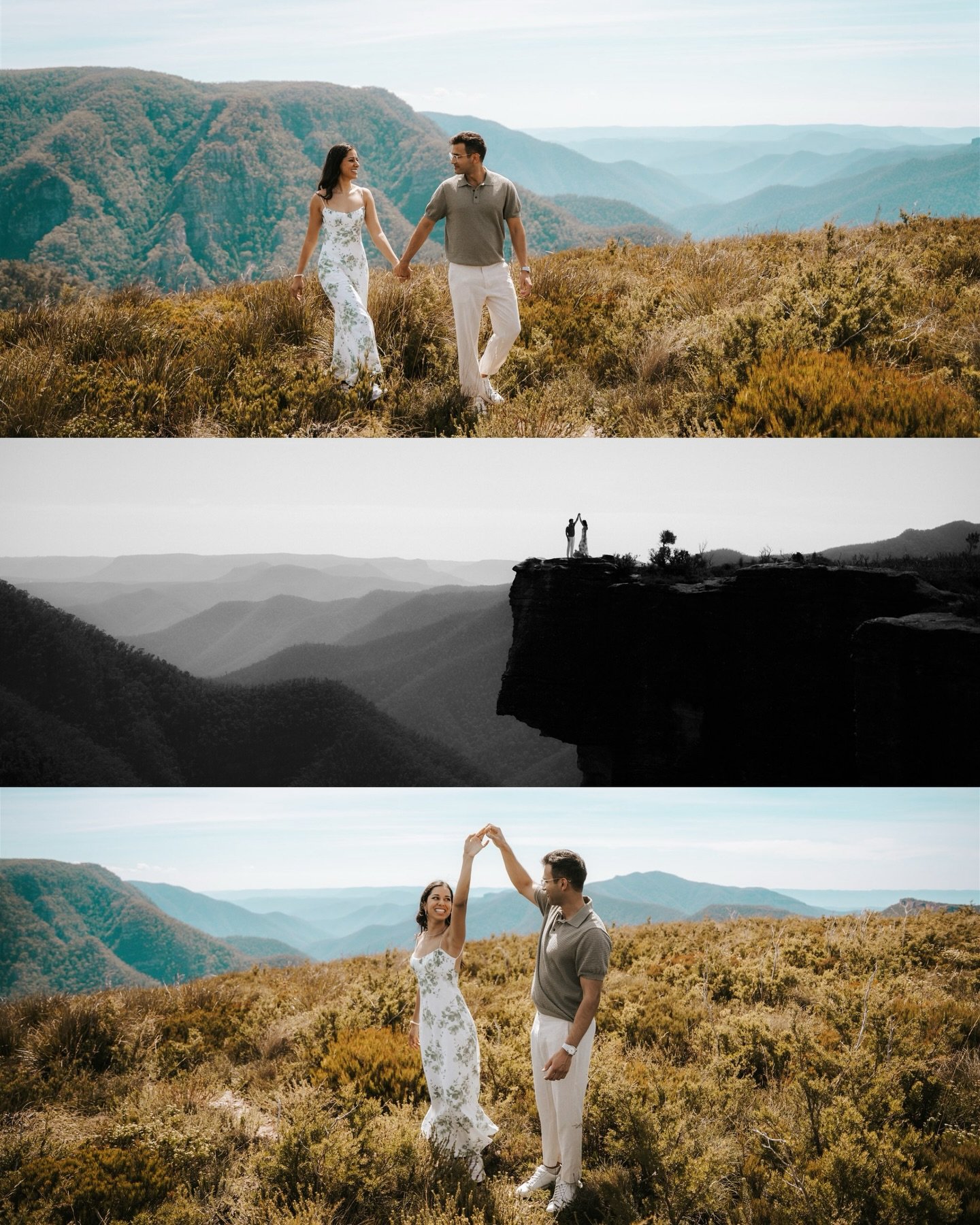 Engagement session where there&rsquo;s no noise, no one in sight, and their love speaks the loudest. 💍 📸 ⛰️ 

-

#engagementphotographer #preweddingphotographer #weddingphotographer #sydneyphotographer