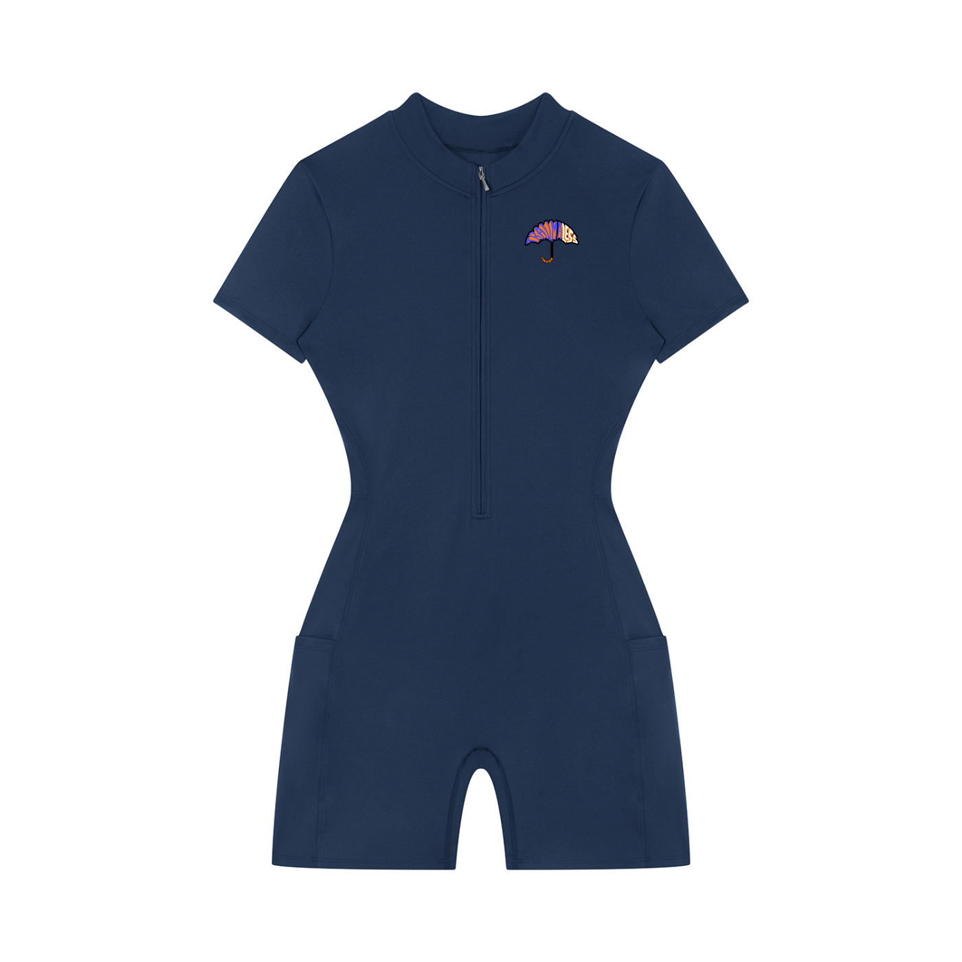 Women's Quarter-Zip Short Sleeve Romper-mockups-3.png