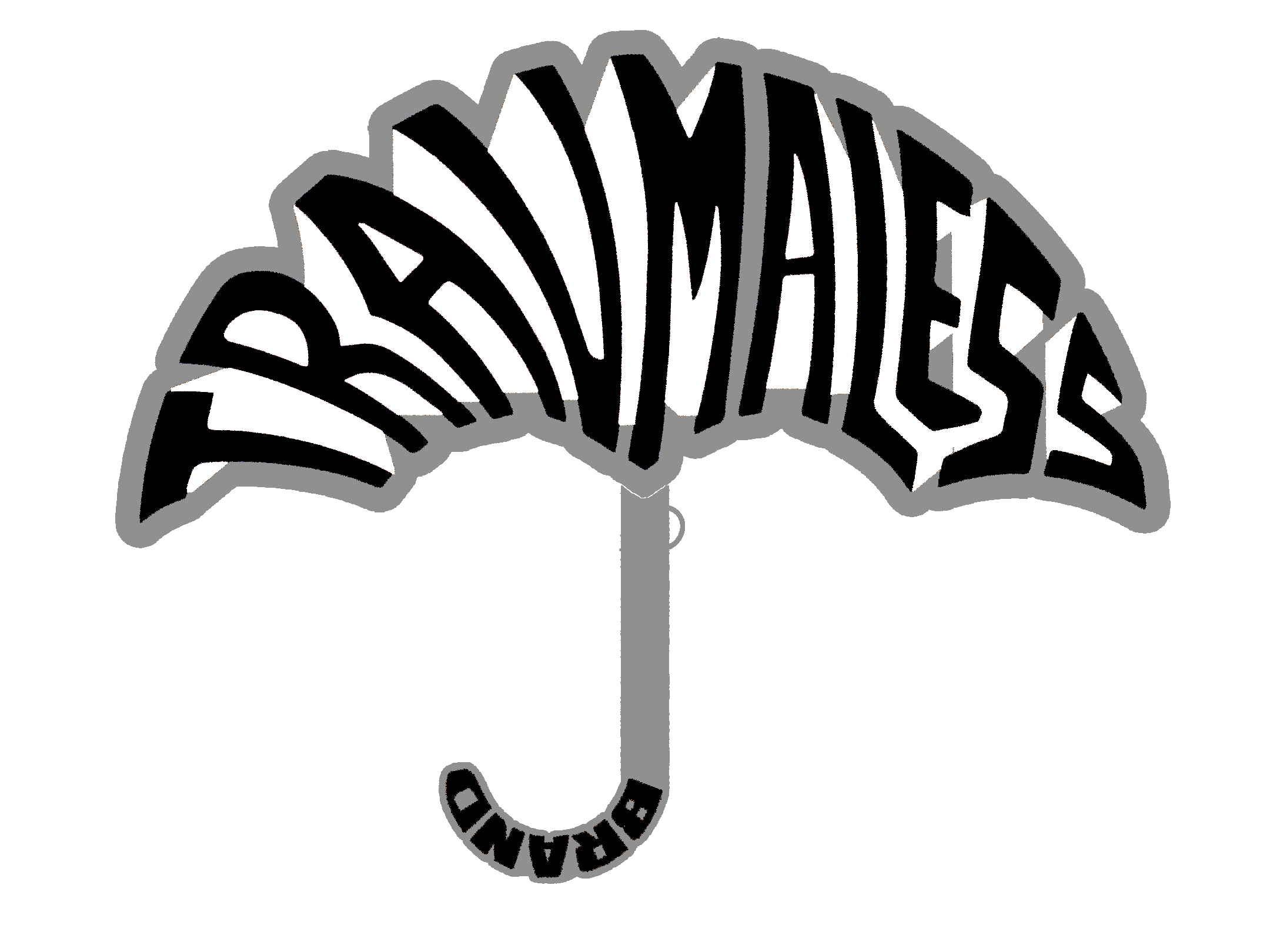Outline of a fan with the word 'MARINA' on top and 'MIRAGE' on the bottom, with a person wearing a blazer and holding a fan.
