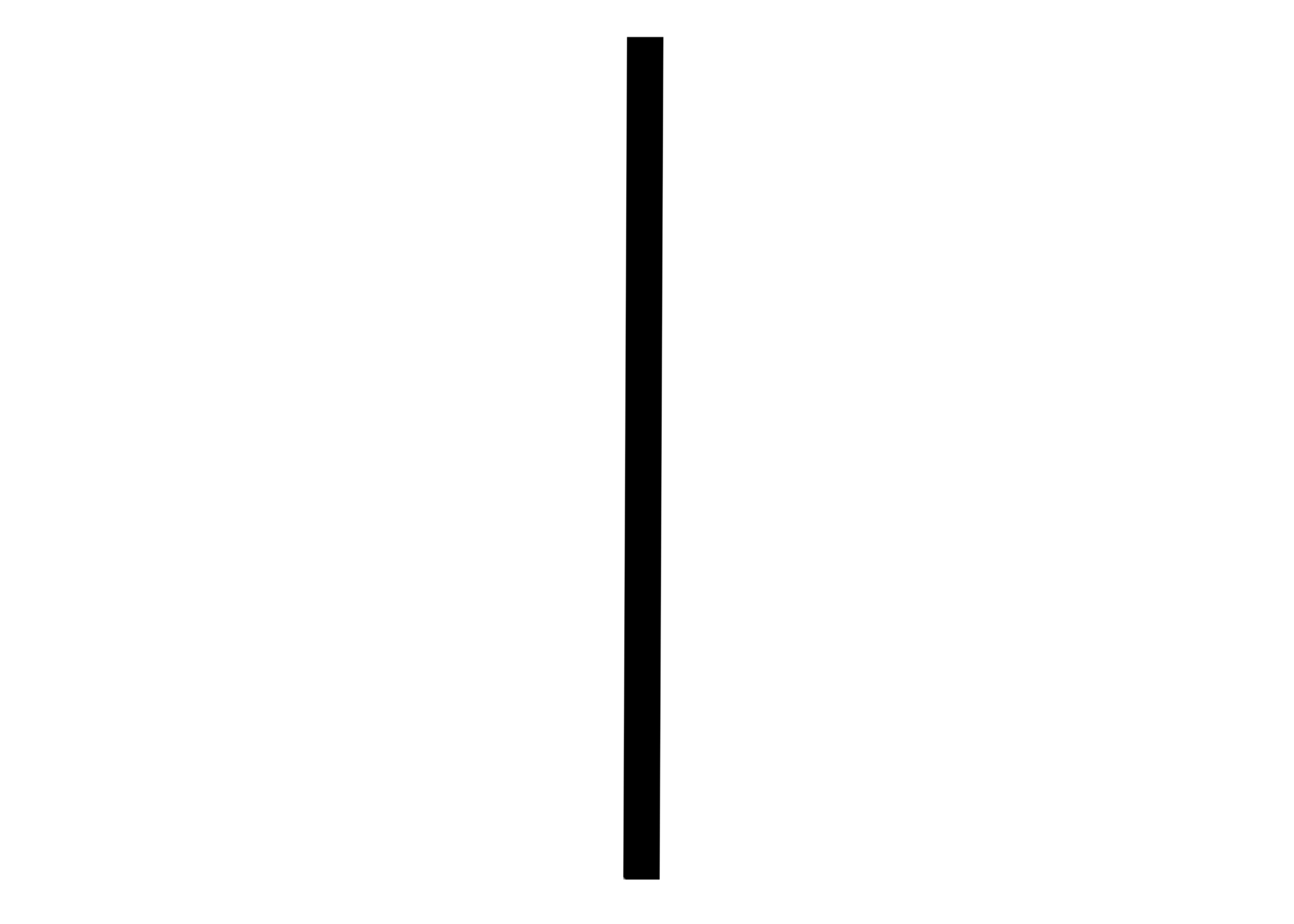 A black image with a central thin, vertical white line and a slightly thicker vertical white line on the right side.