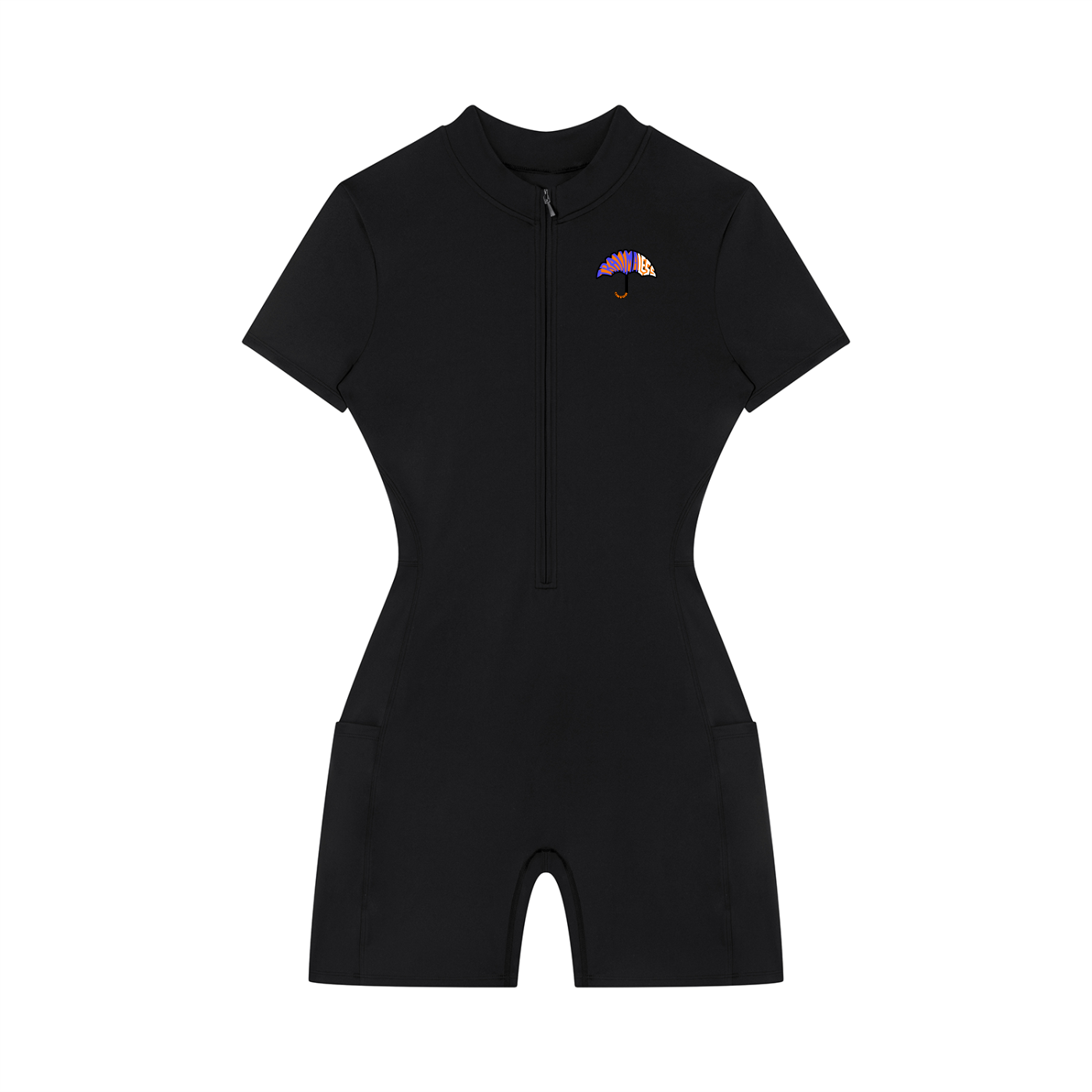 Women's Quarter-Zip Short Sleeve Romper-mockups-1.png