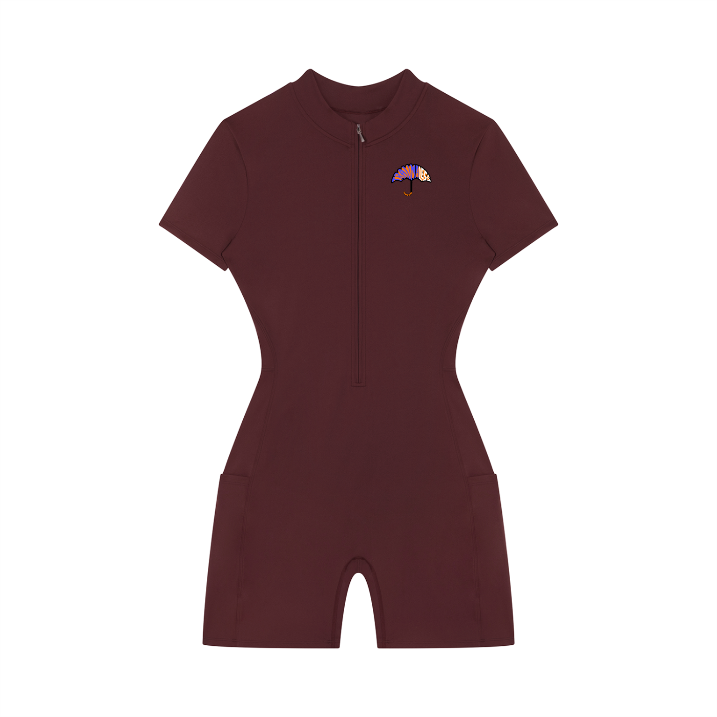 Women's Quarter-Zip Short Sleeve Romper-mockups-5.png