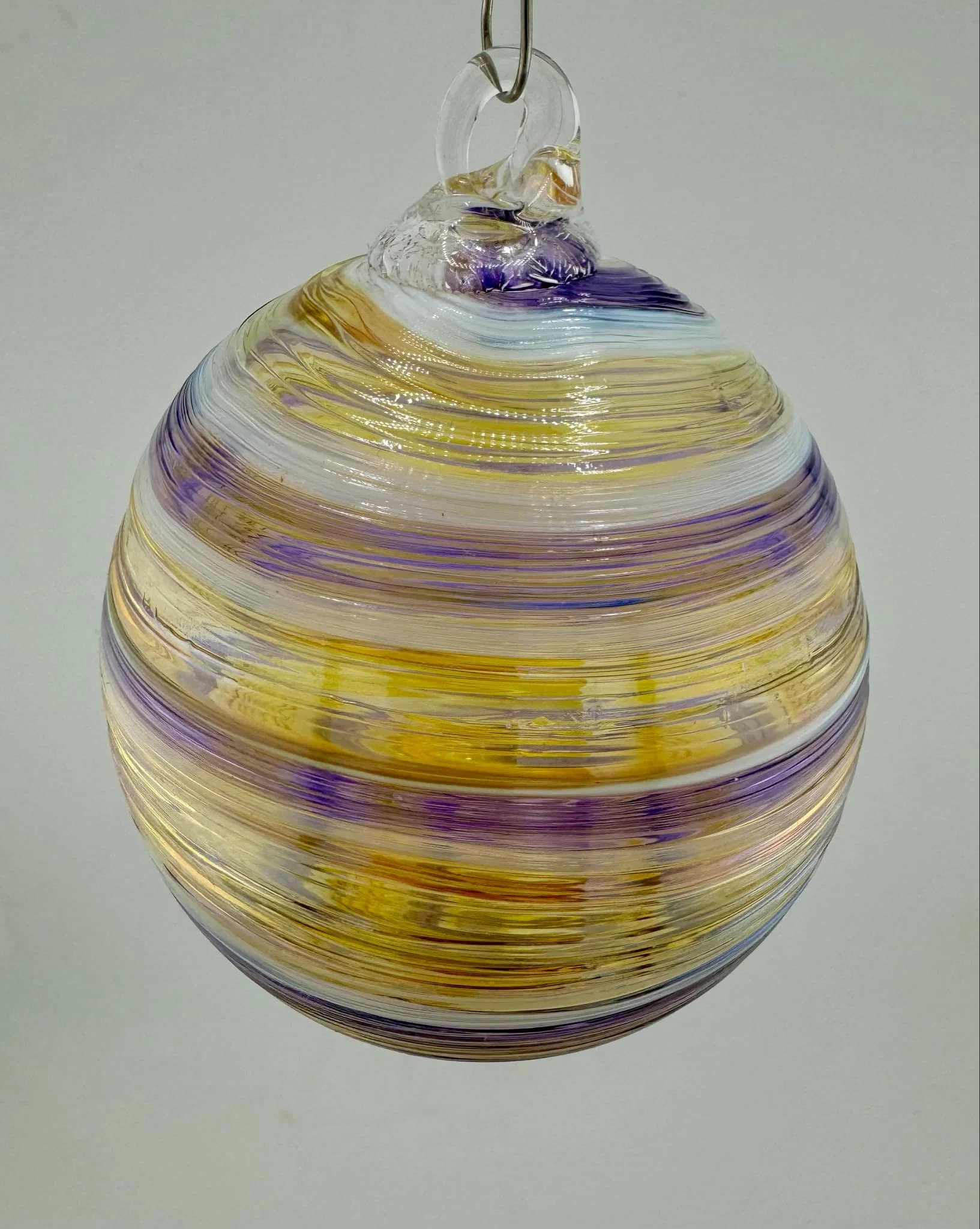 Tylan Twist Ornament - Purple/White/Gold
