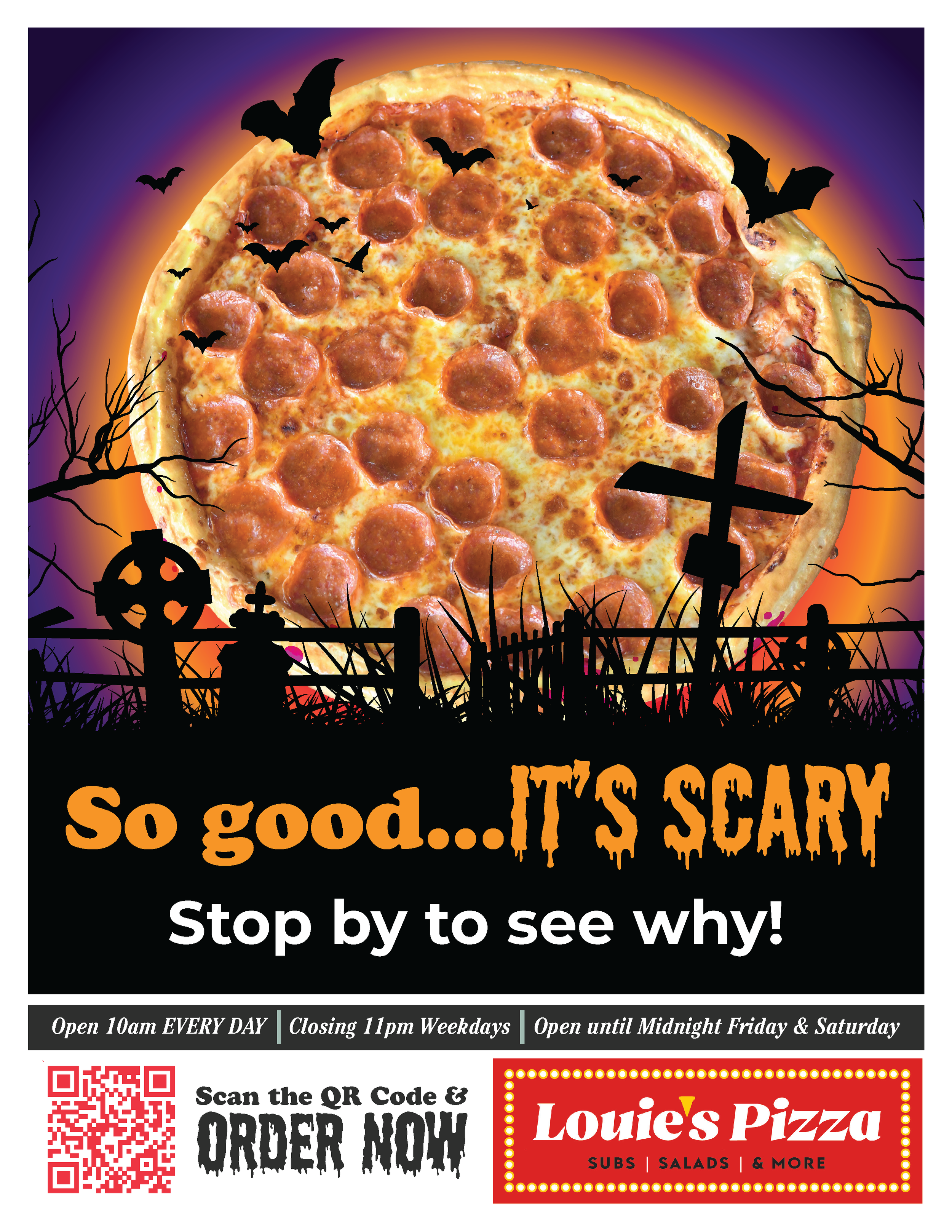 Louie's Pizza So Good It's Scary newspaper insert