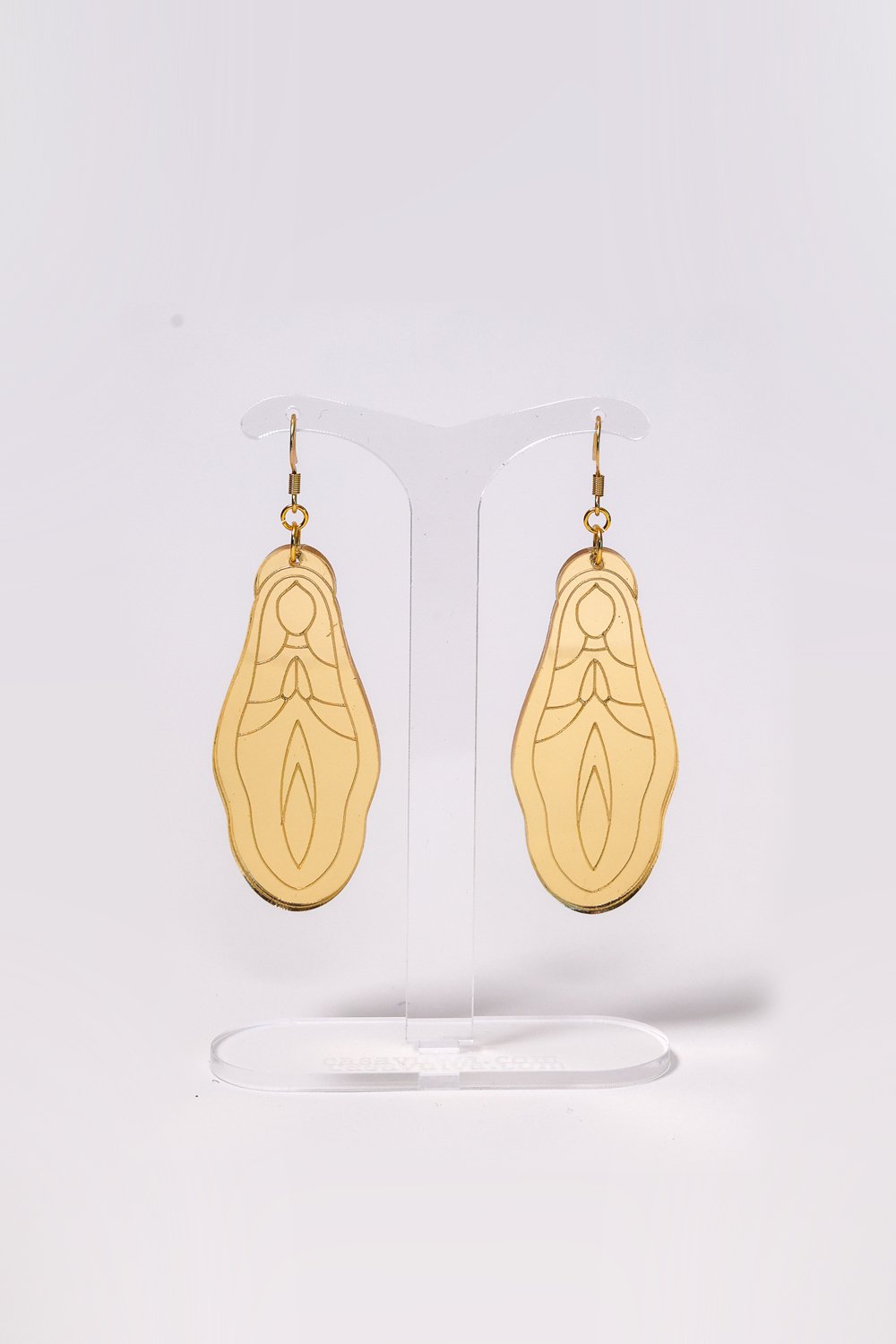 Holy Vulva Earrings - Goddess Gold
