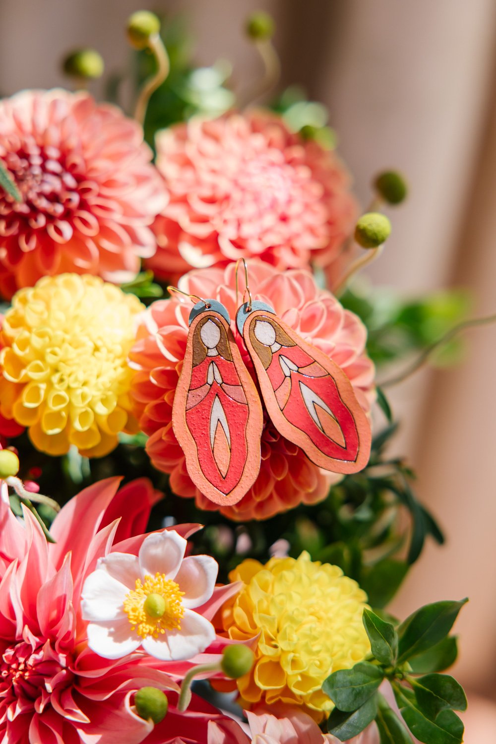 Holy Vulva Earrings - Blush Nectar