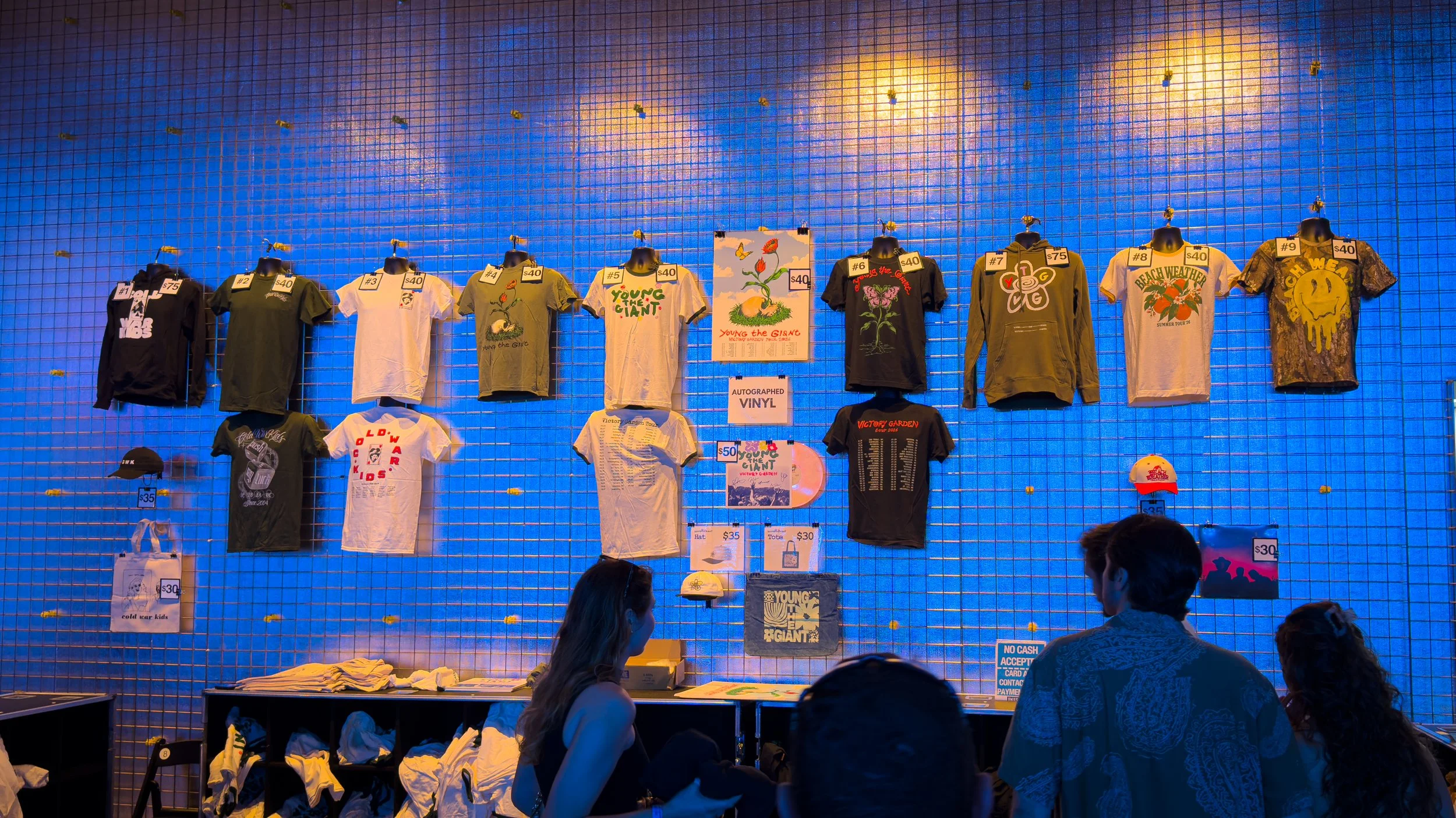 Young the Giant concert merch stand