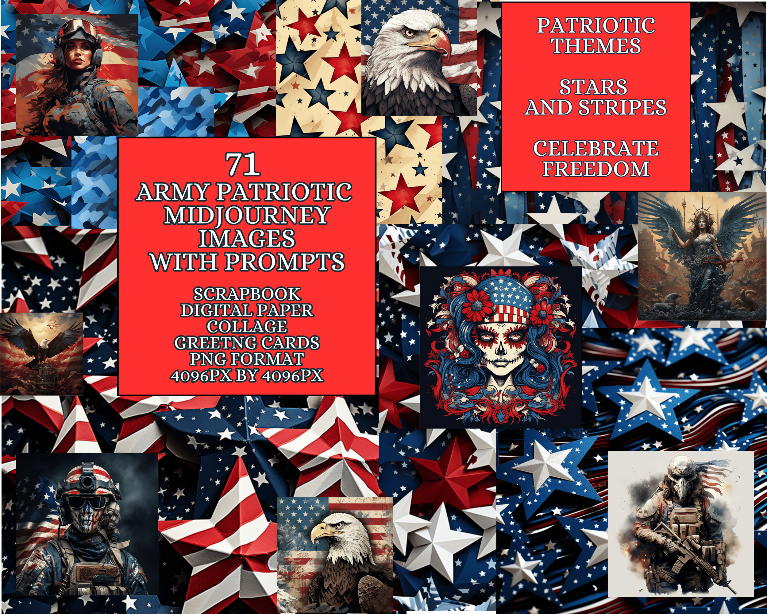 Army Patriot Theme (image and prompt pack) Midjourney
