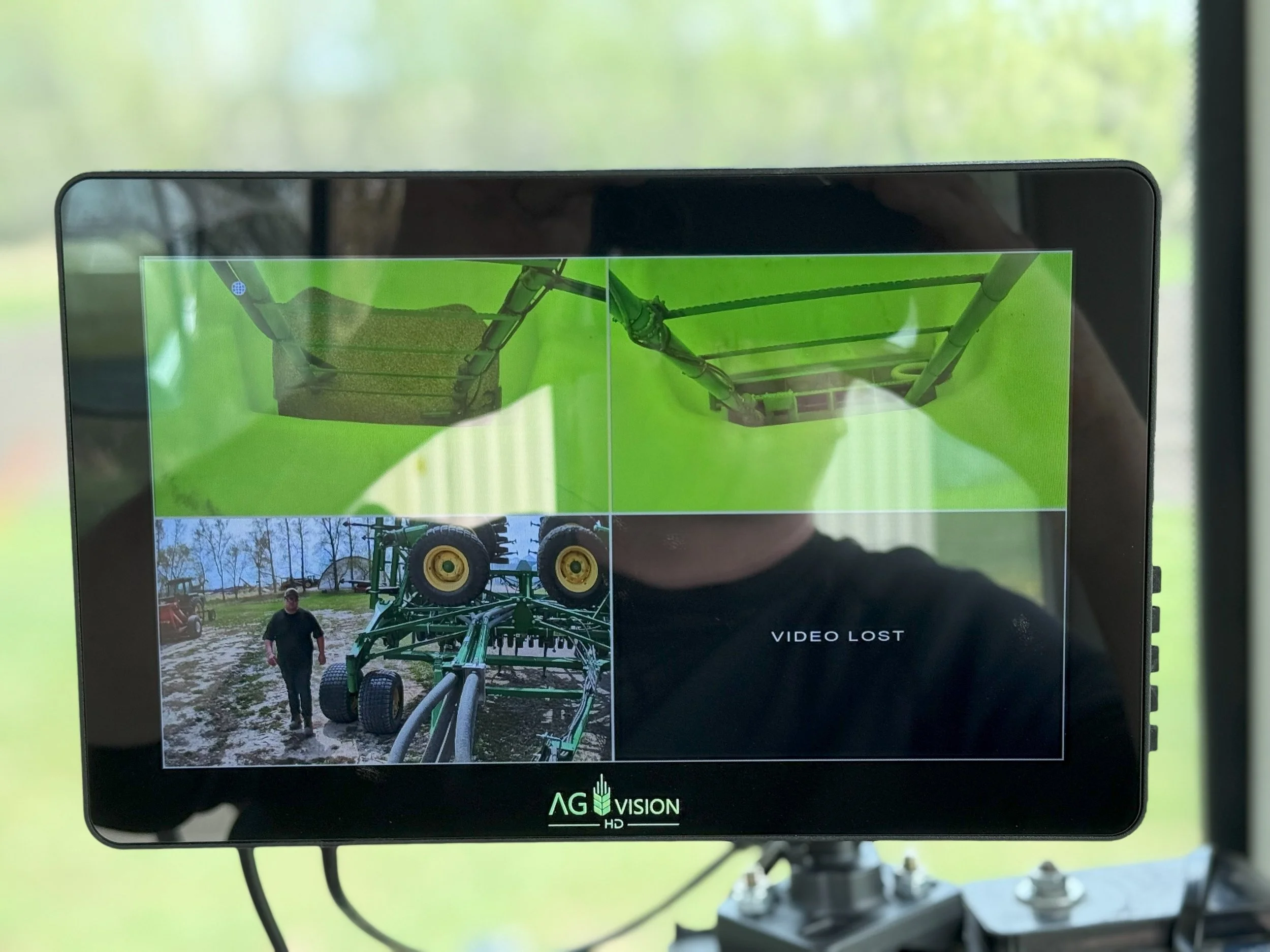 Camera views inside John Deere tank