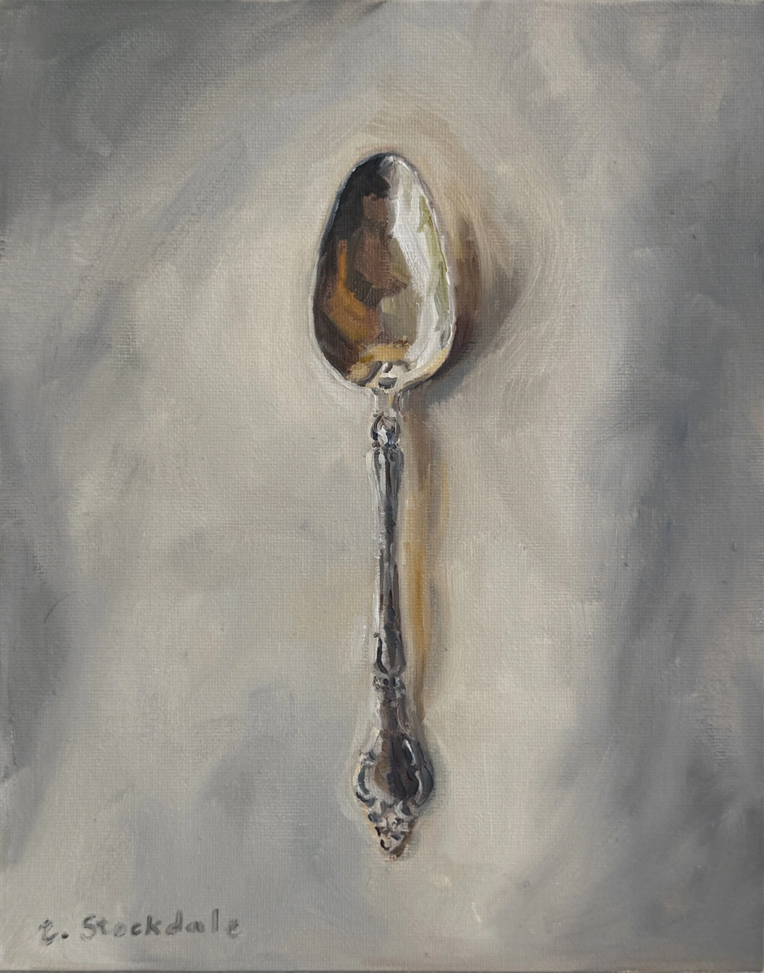 Spoon of promise, 23 x 28cm, Oil on canvas panel, Frmed in Natural Oak - Coming soon Sydney Affordable Art Fair