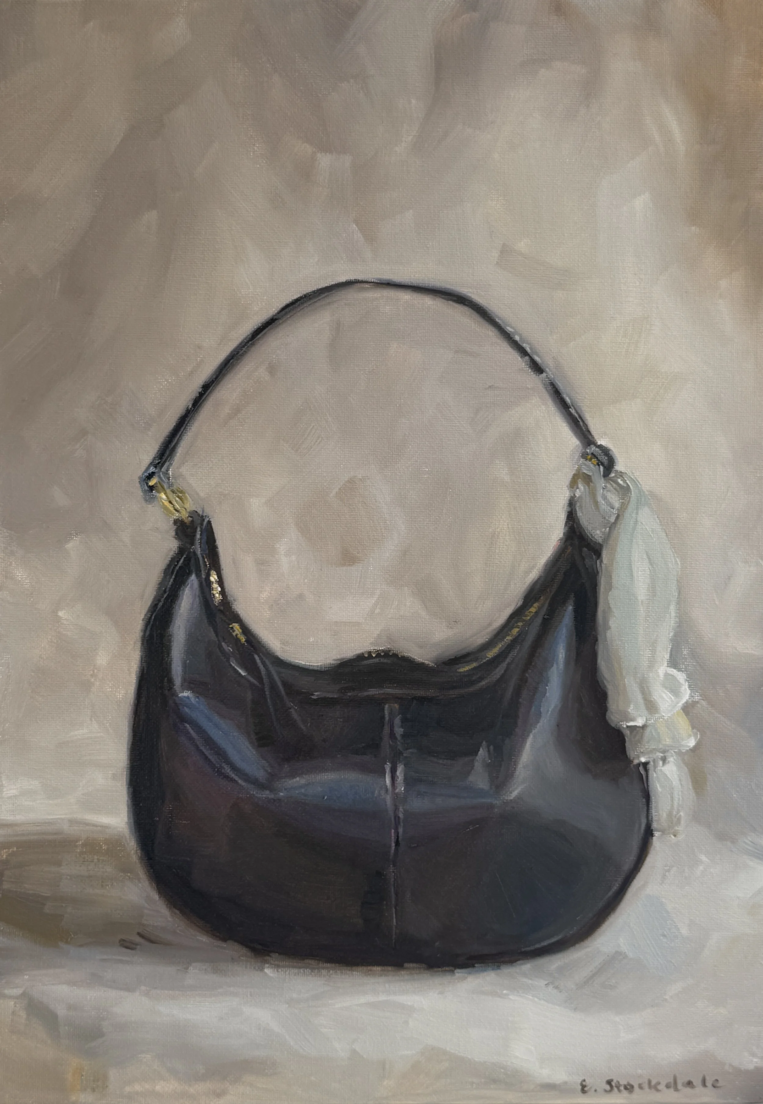 It held her entire Tuesday, 29.5 x 42cm. Oil on Canvas Panel, Natural Oak Floating Frame - Coming soon Sydney Affordable Art Fair